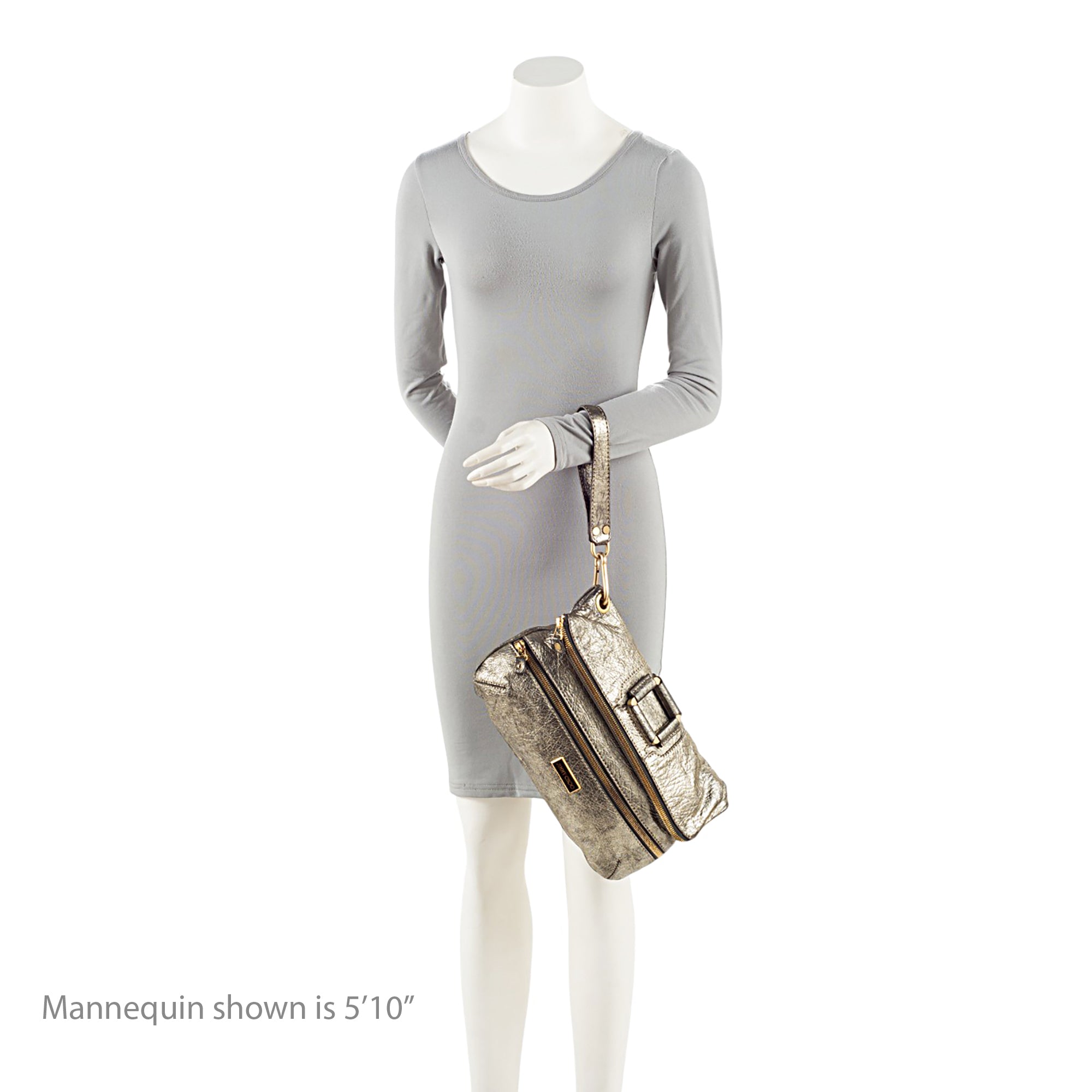 Jimmy Choo Metallic Leather Marin Fold Over Clutch