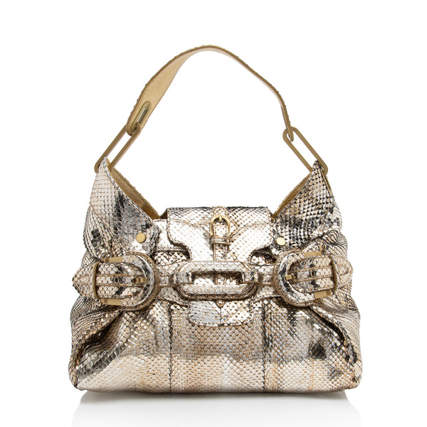 Jimmy Choo Metallic Python Tulita Shoulder Bag SHF Sx50h0 LuxeDH