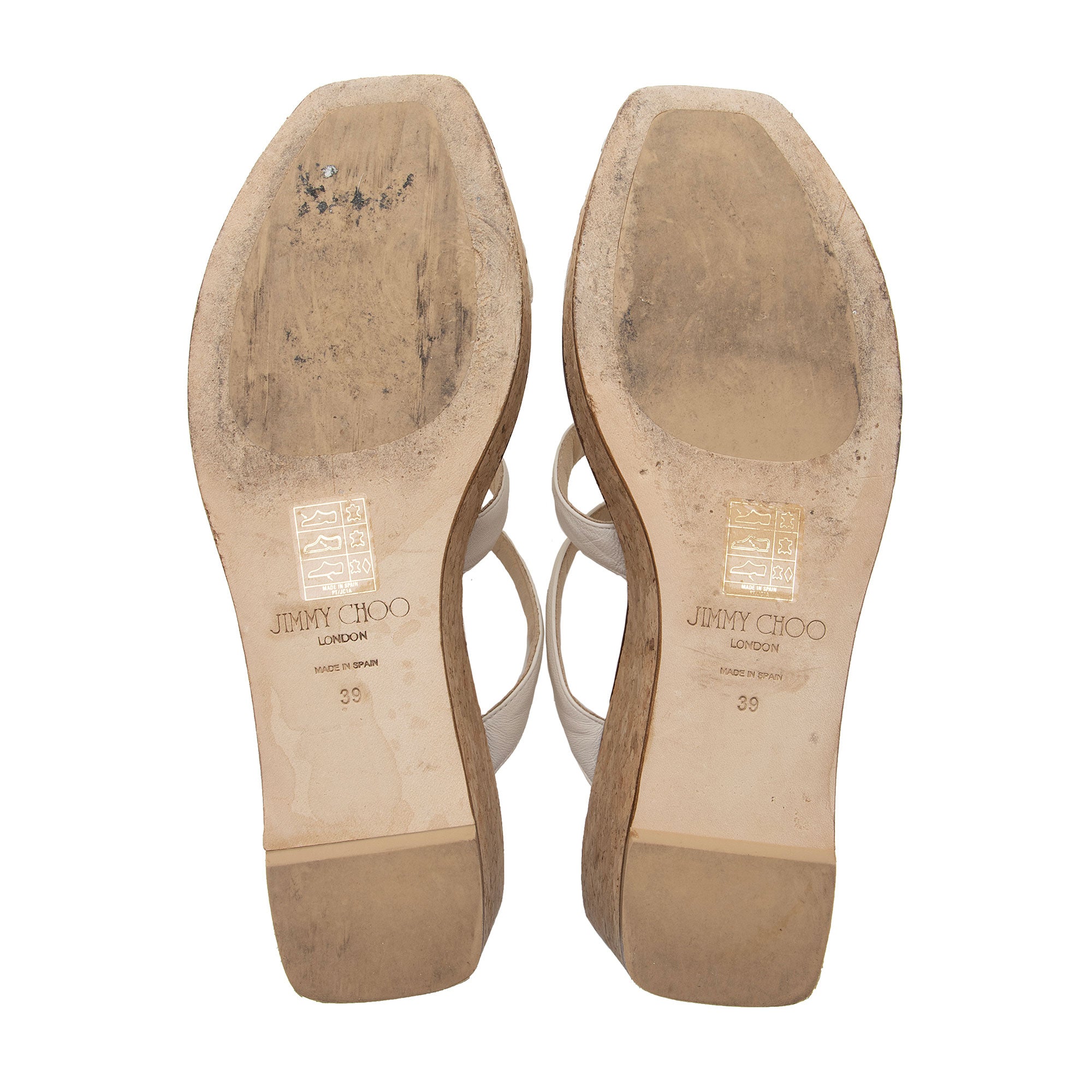 Jimmy Choo Leather Athenia Wedge Sandals - Size 9 / 39 (SHF-WVgRIW)