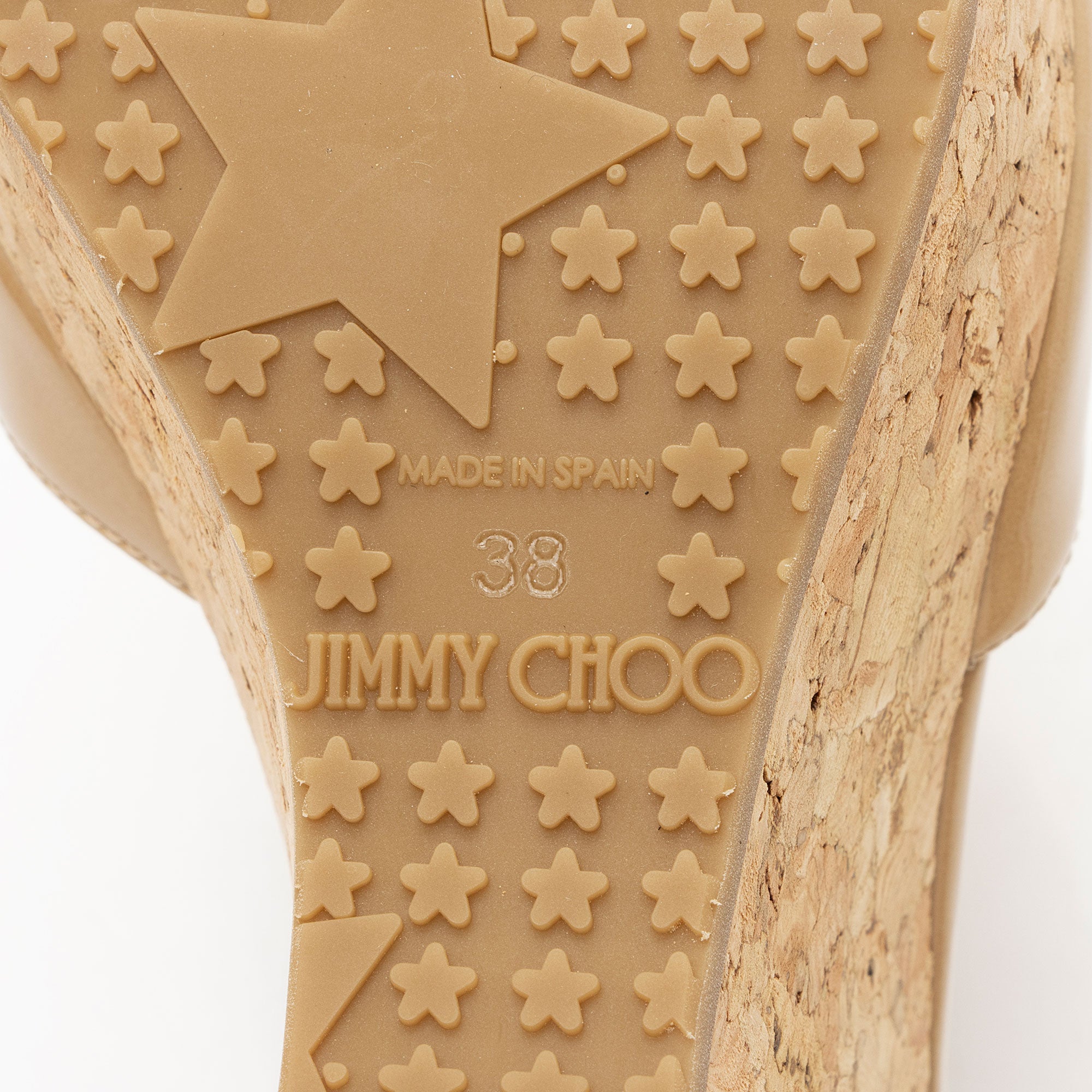 Jimmy Choo Patent Leather Cork Wedge Sandals - Size 8 / 38 - FINAL SALE