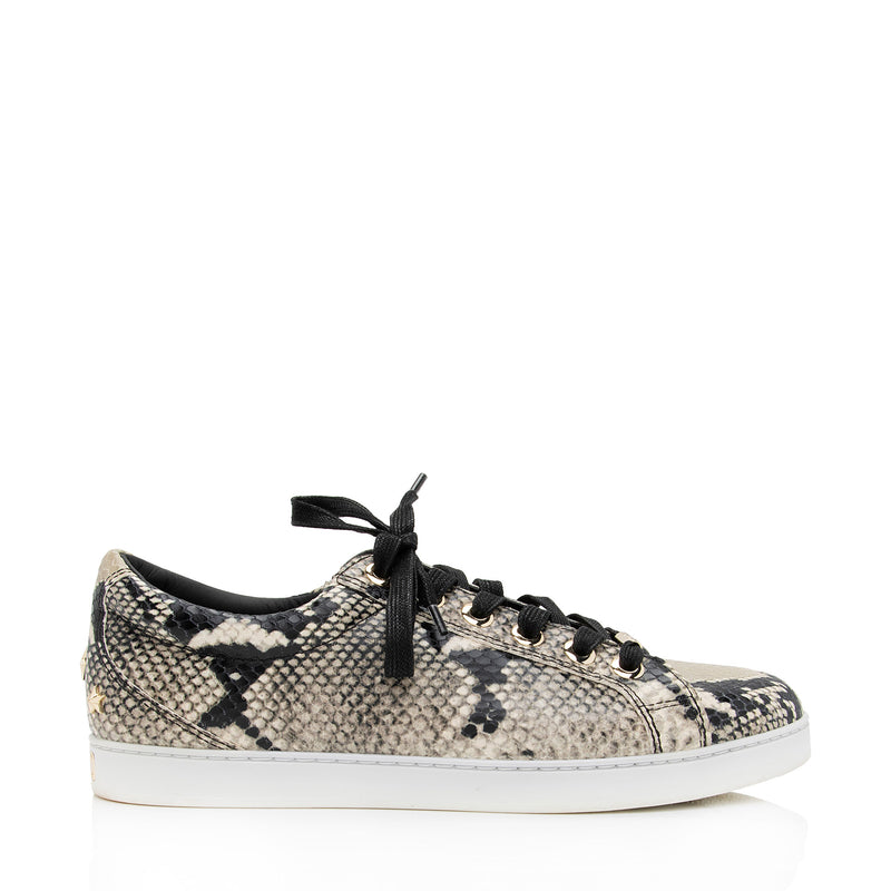 Jimmy Choo Python Embossed Leather Star Low Top Sneakers - Size 10 / 40 (SHF-a9iOY6)