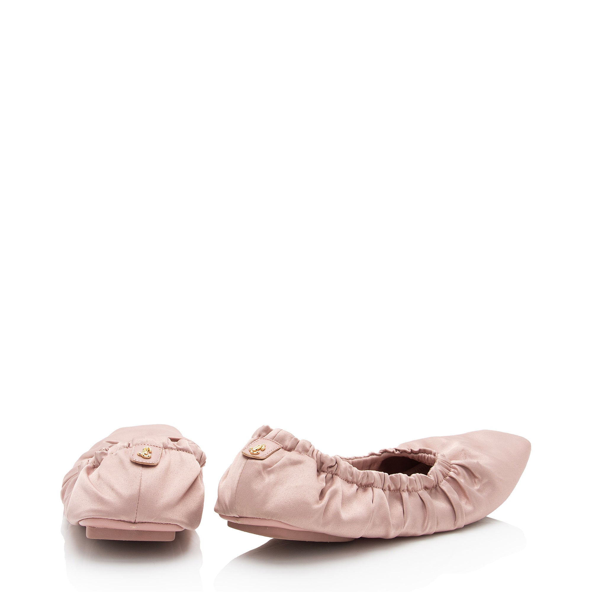 Jimmy Choo Satin Bardo Ballet Flats - Size 8 / 38