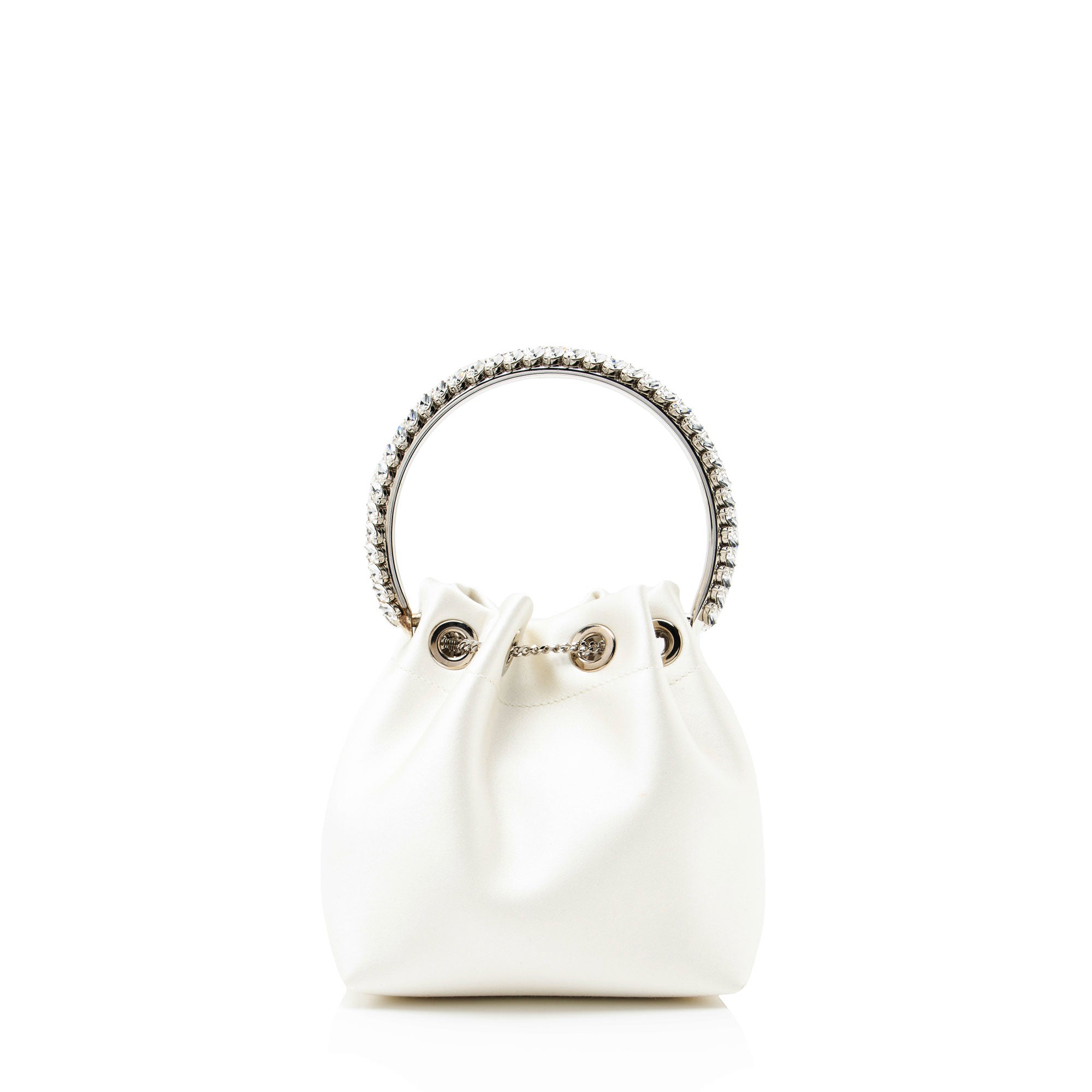 Jimmy Choo Satin Crystal Bon Bon Bucket Bag