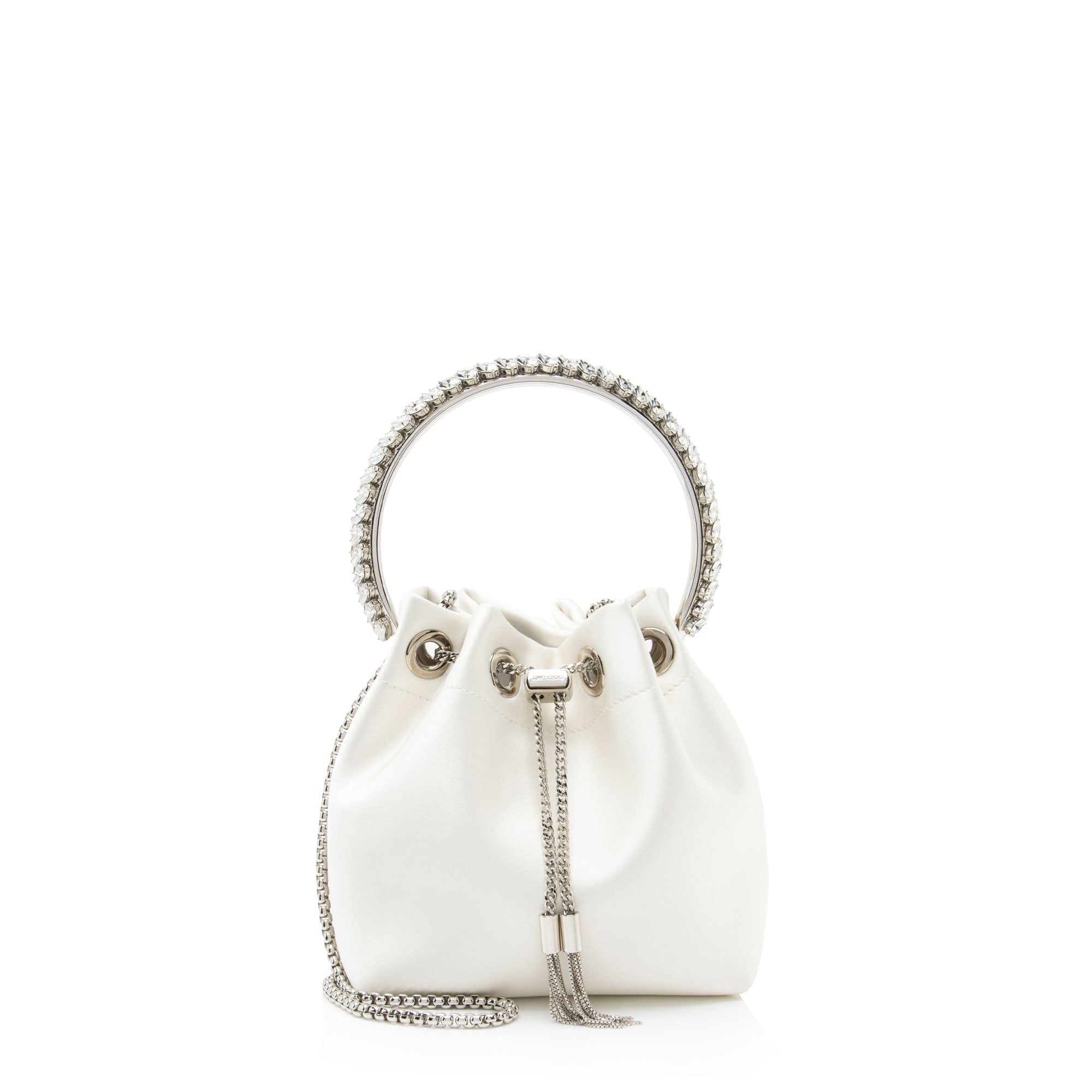 Jimmy Choo Satin Crystal Bon Bon Bucket Bag