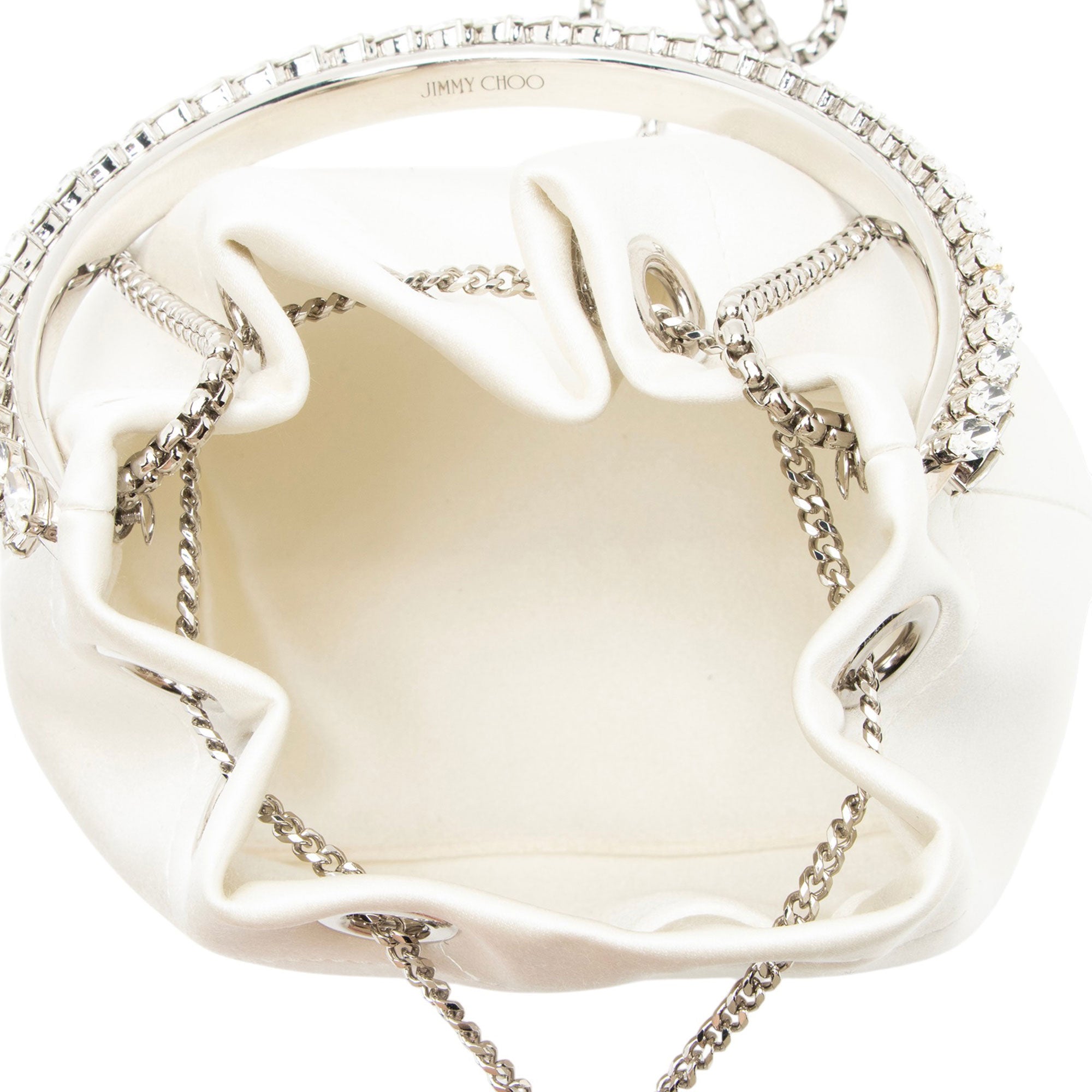 Jimmy Choo Satin Crystal Bon Bon Bucket Bag