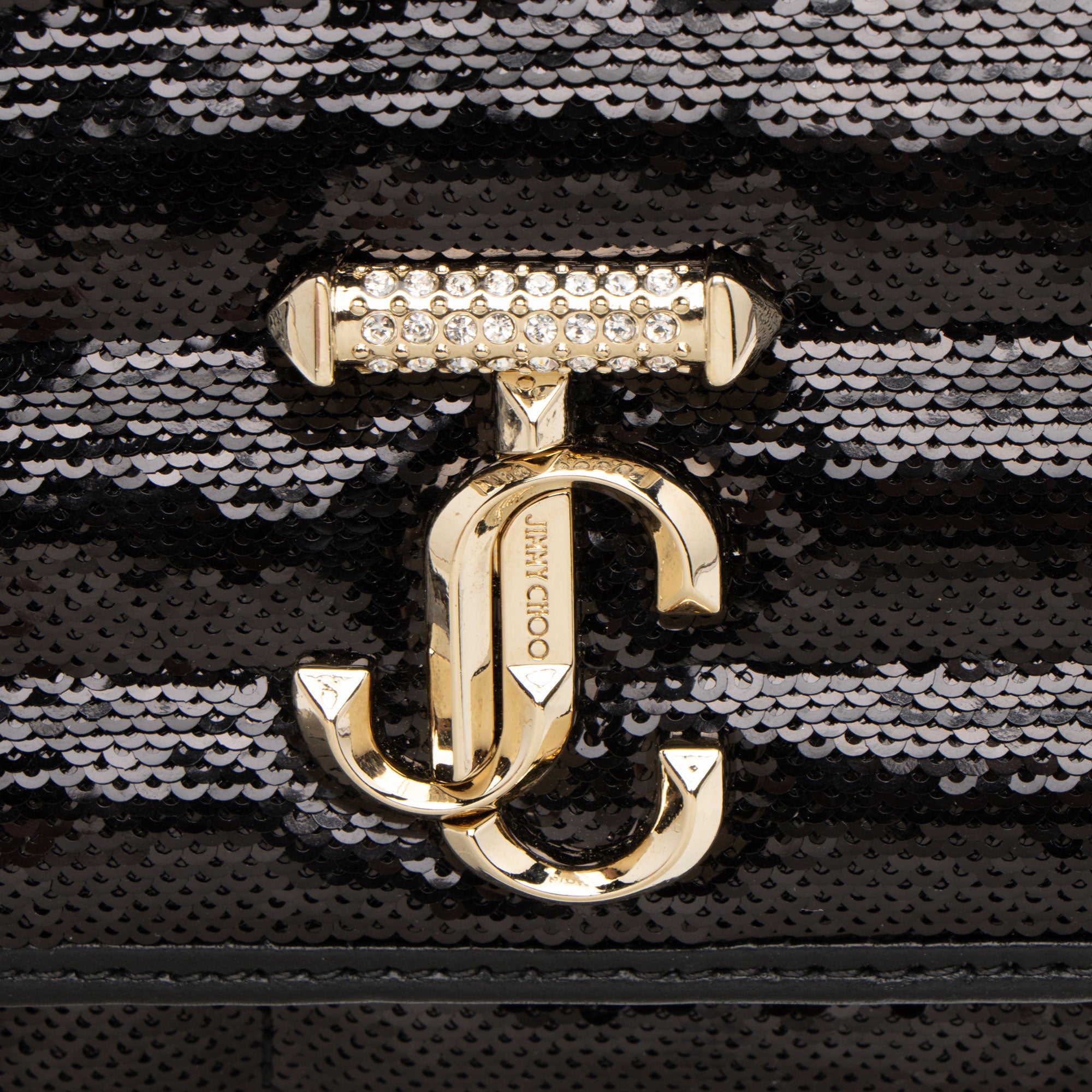 Jimmy Choo Sequin Leather Embellished Avenue Crossbody (SHF-AkymKP)