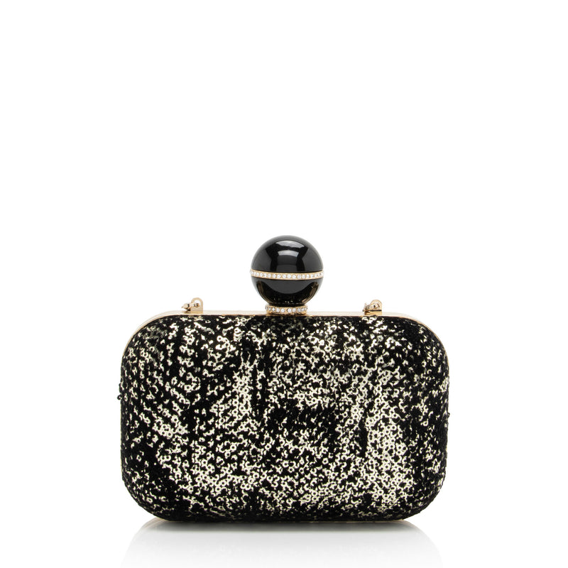 Jimmy Choo Sequin Velvet Crystal Cloud Chain Clutch (SHF-o3YOl8)