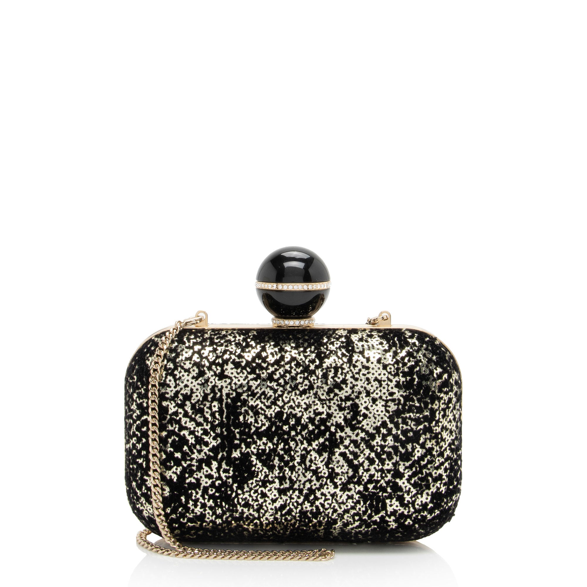 Jimmy Choo Sequin Velvet Crystal Cloud Chain Clutch (SHF-o3YOl8)
