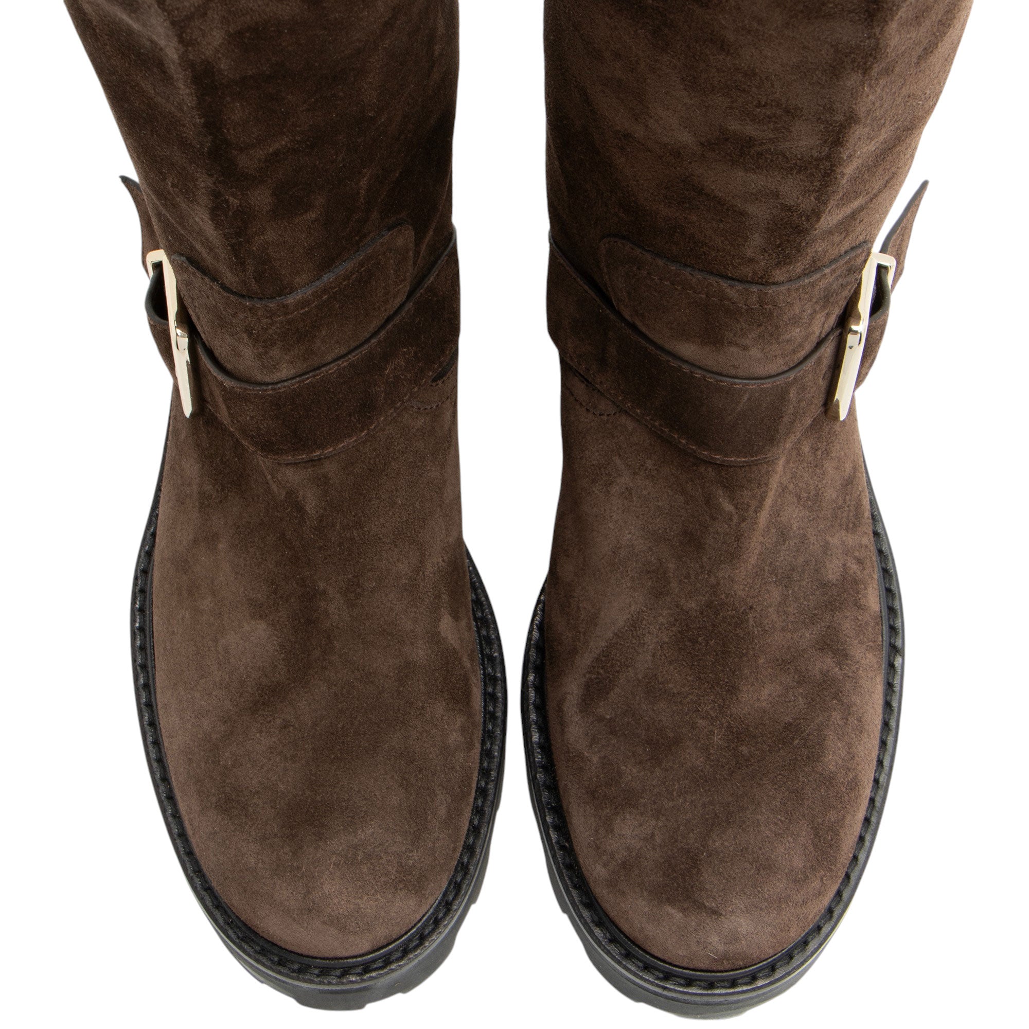 Jimmy Choo Suede Crosta Biker Boots - Size 9.5 / 39.5