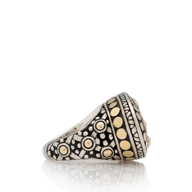 John Hardy 18k Gold Sterling Silver Dot Jaisalmer Ring - Size 7 1/4 (SHF-e8Nyjr)