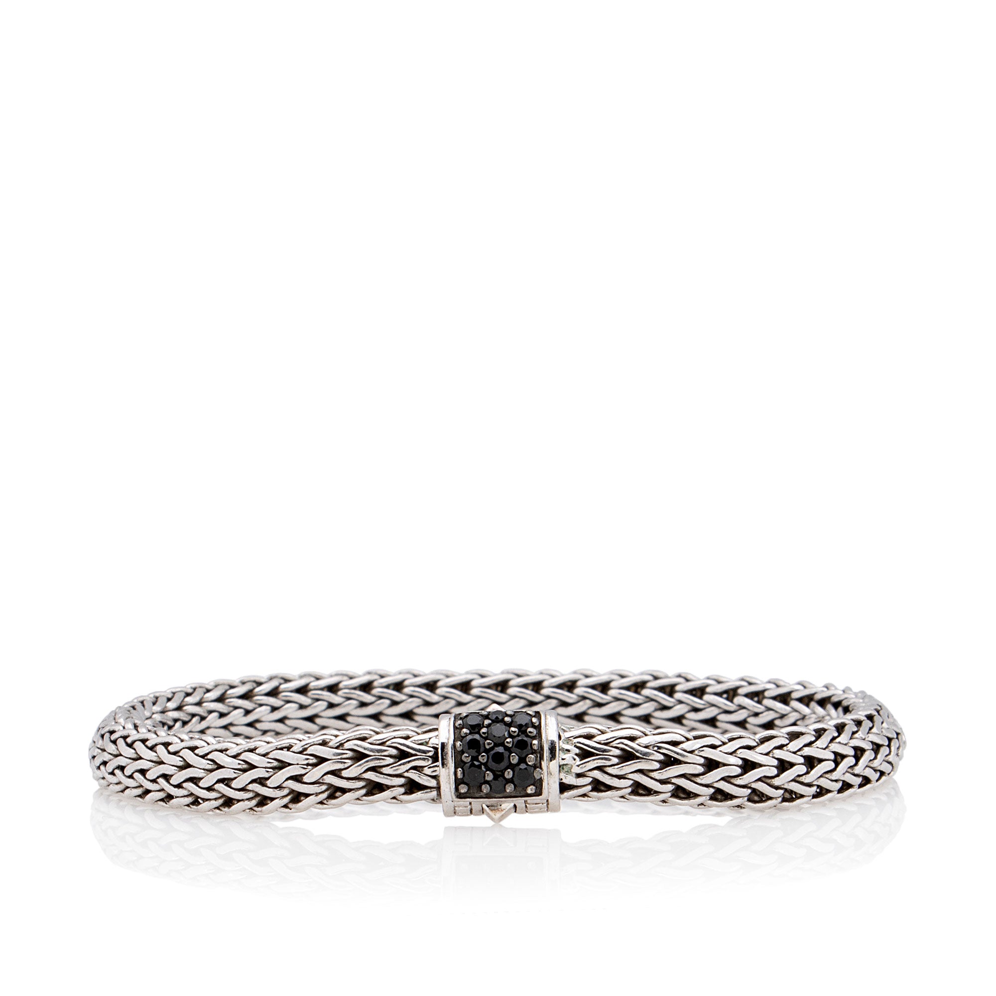 John Hardy Sterling Silver Black Sapphire Small Chain Bracelet