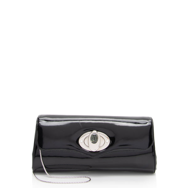 Judith Leiber Patent Leather Crystal Turnlock Clutch (SHF-D1Or7j)