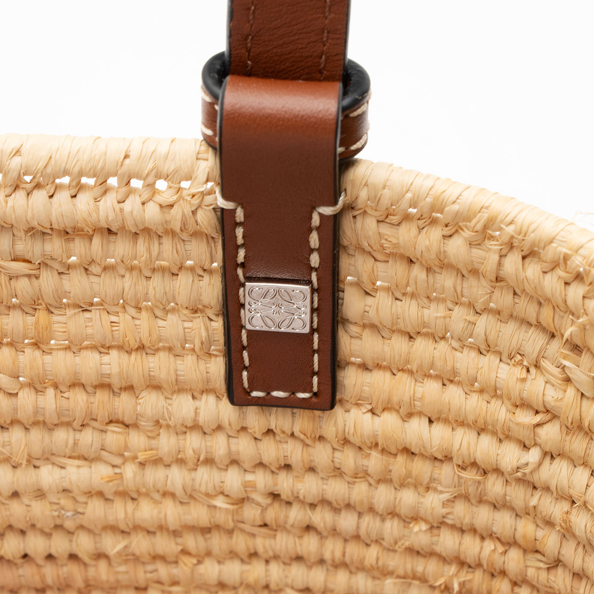 Loewe Raffia Square Basket Small Tote
