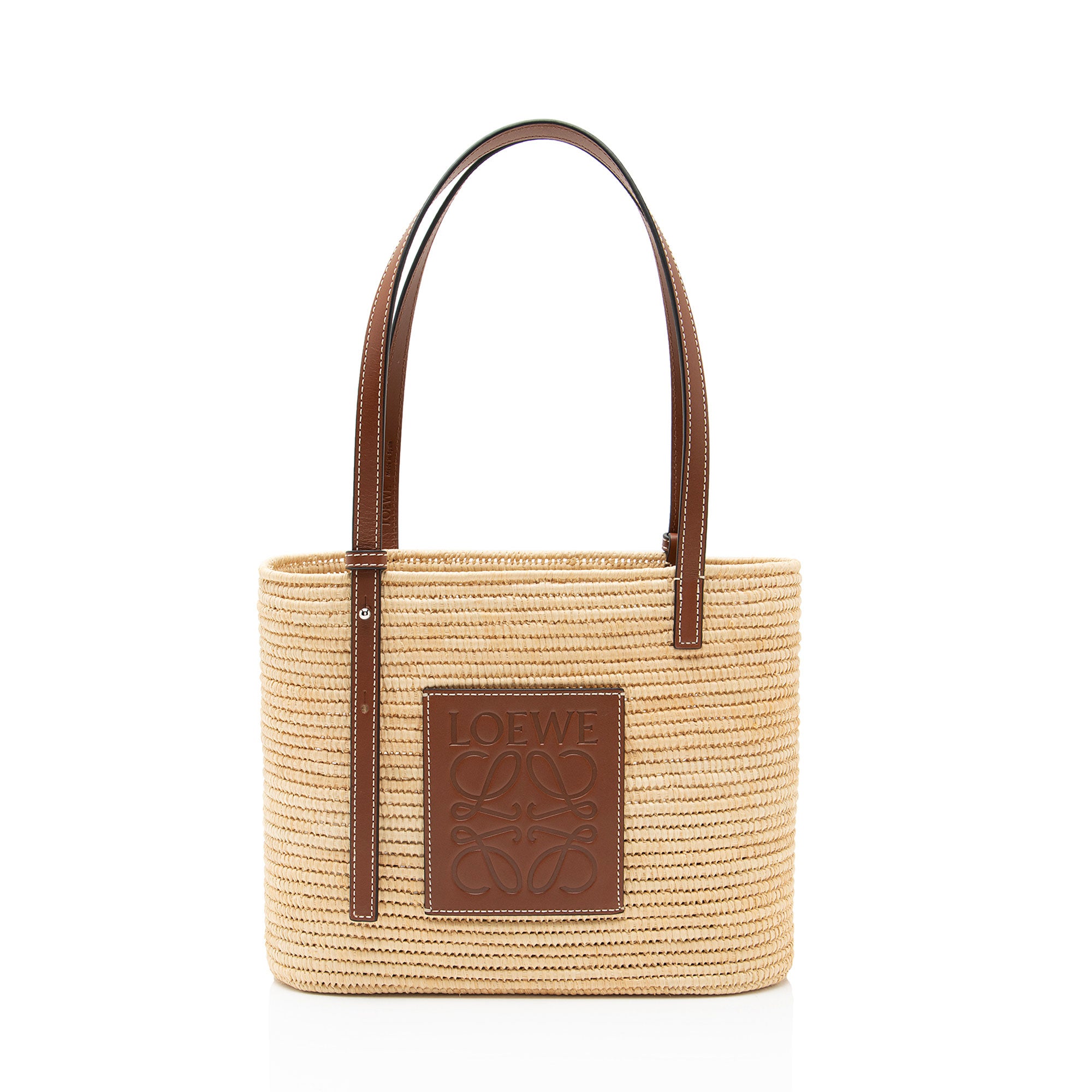Loewe Raffia Square Basket Small Tote