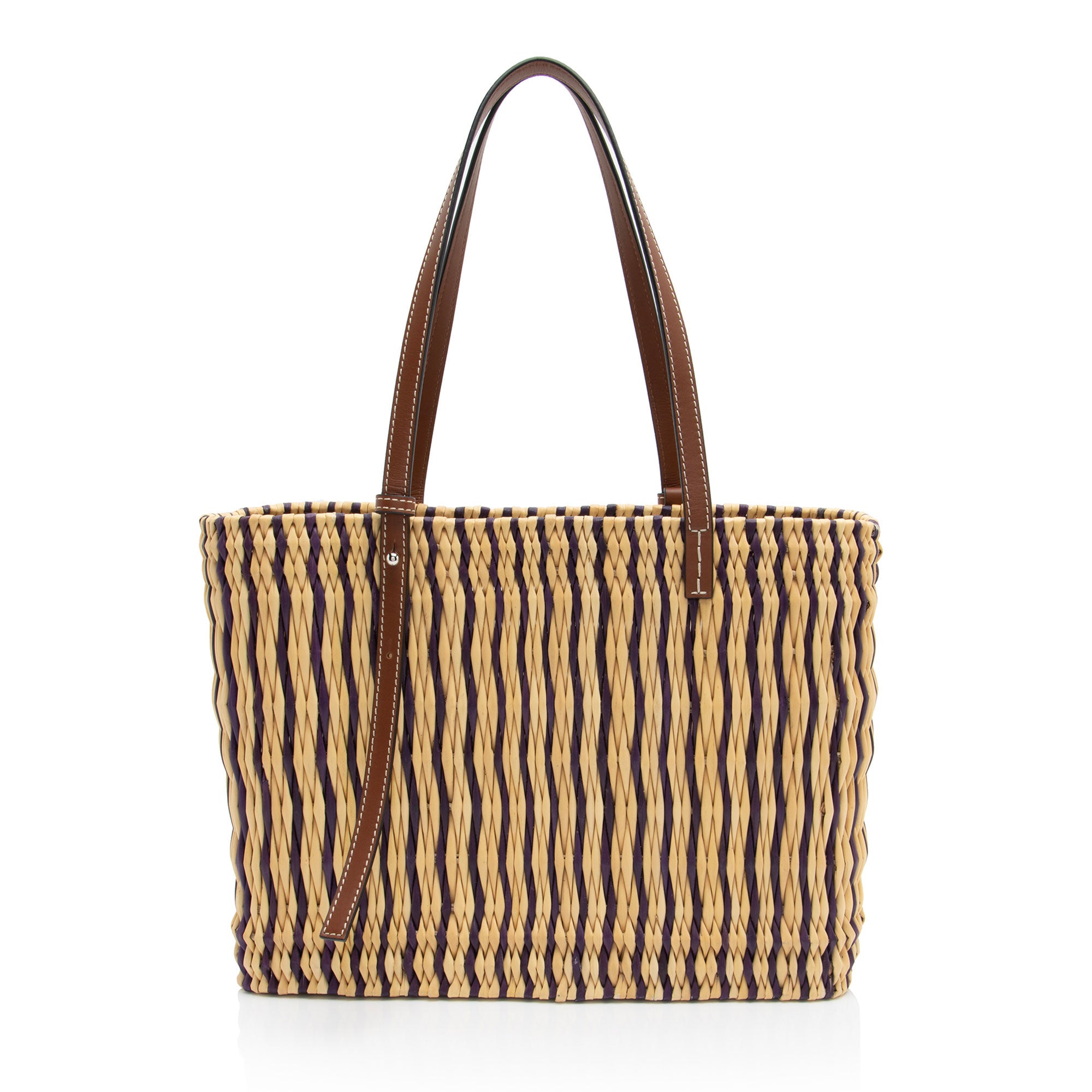 Loewe Raffia Square Basket Tote (SHF-xw84s2)