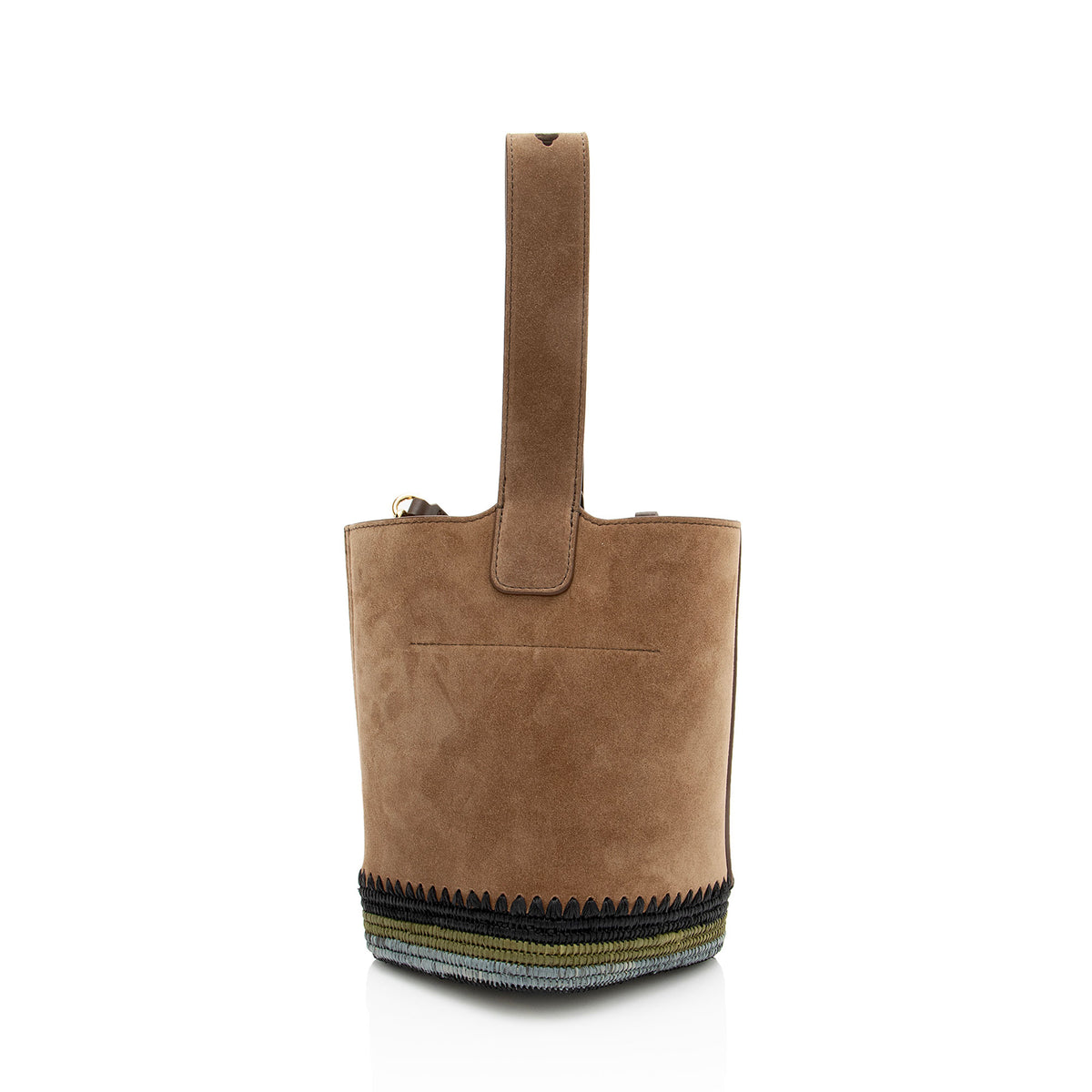 Loewe Suede Raffia Pebble Mini Bucket Bag