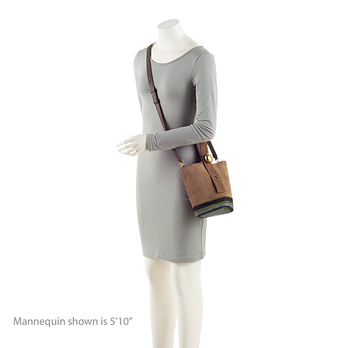 Loewe Suede Raffia Pebble Mini Bucket Bag