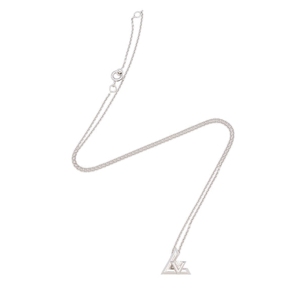 Louis Vuitton 18k White Gold Diamond Volt One Small Pendant Necklace (SHF-bXONHr)
