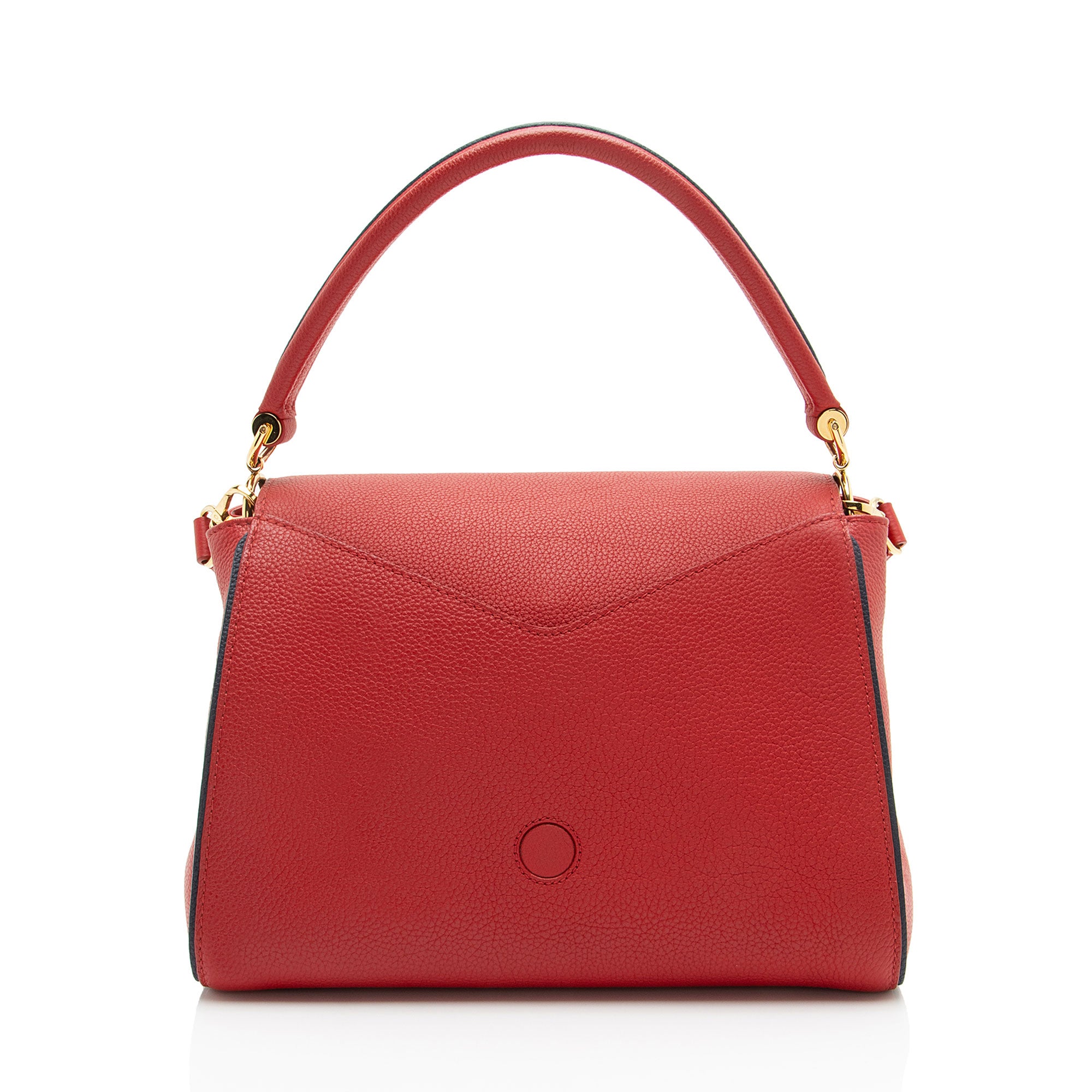 Louis Vuitton Calf Leather Monogram Canvas Double V Satchel