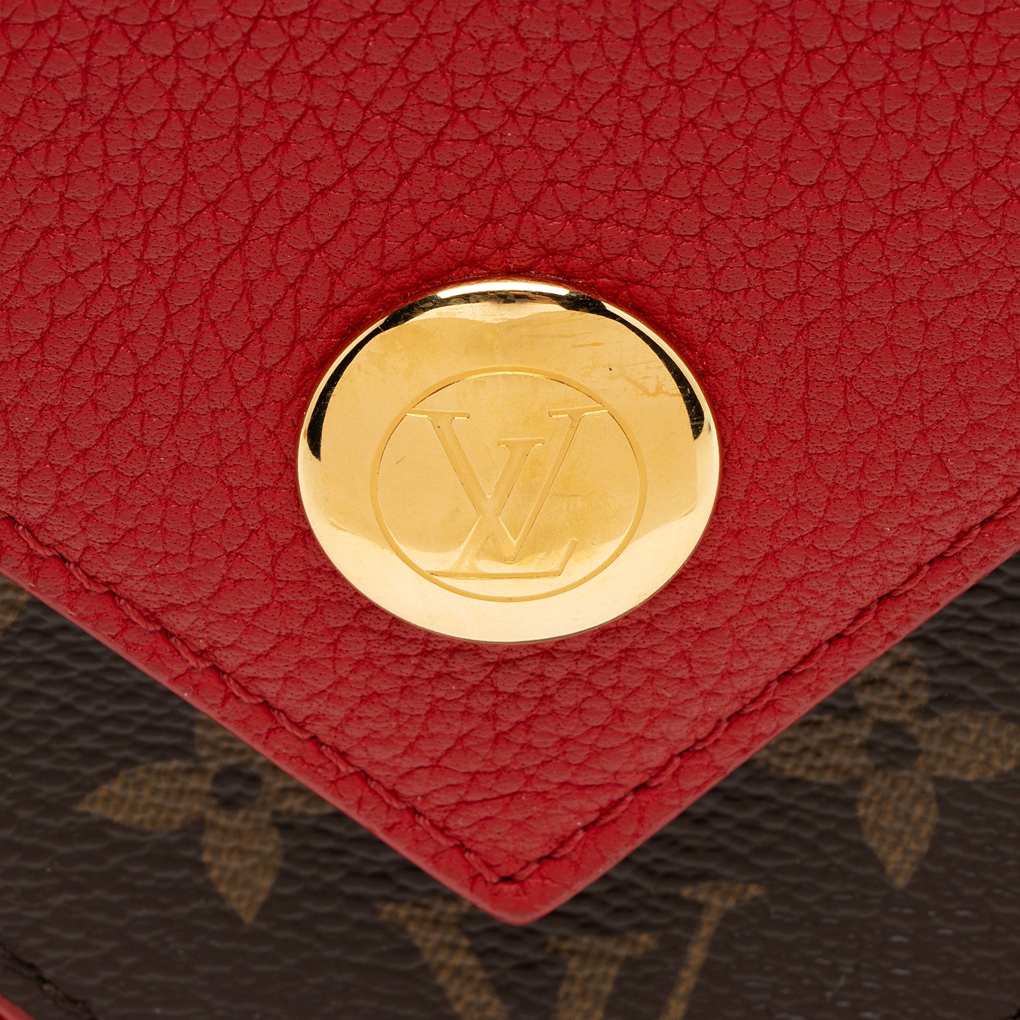 Louis Vuitton Calf Leather Monogram Canvas Double V Satchel