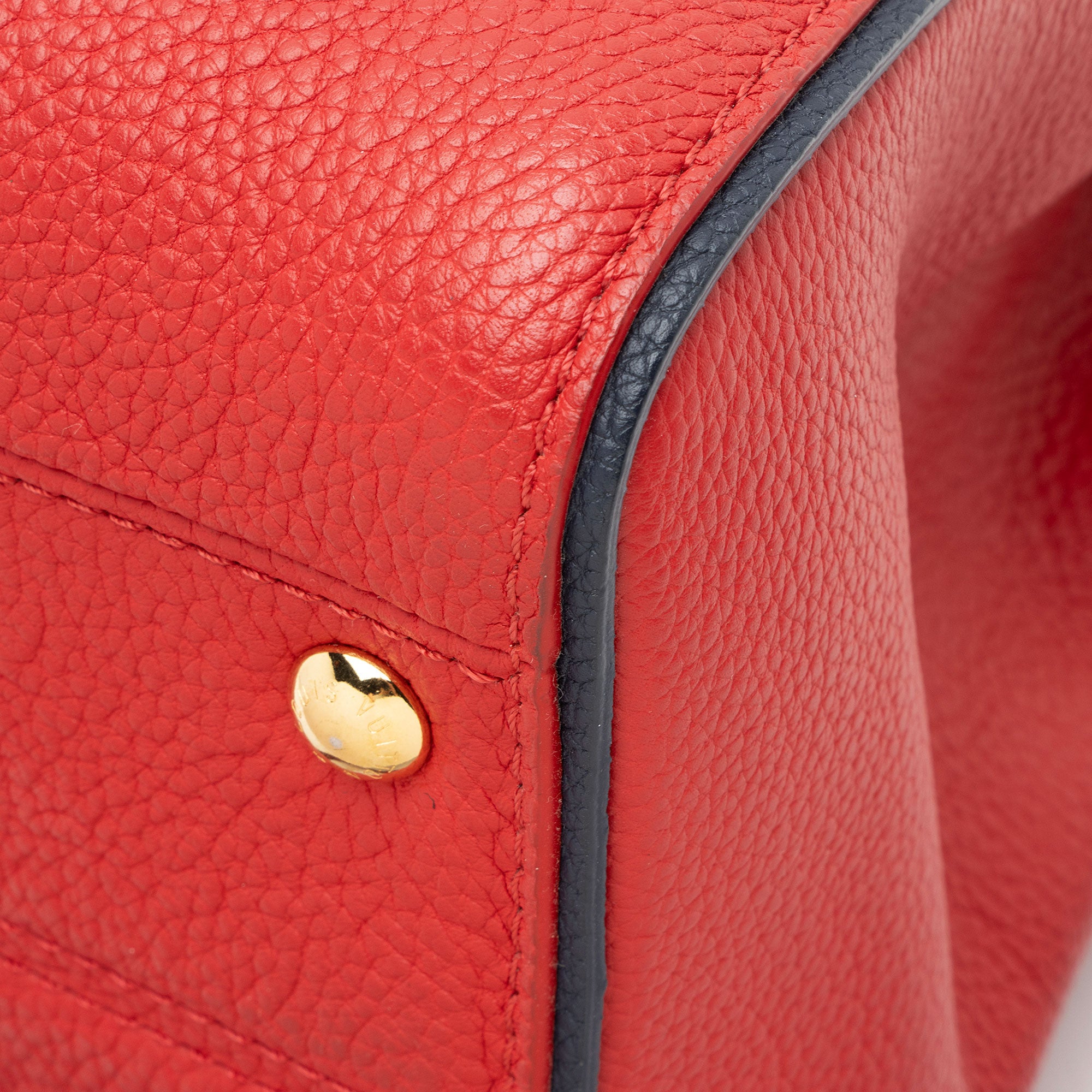 Louis Vuitton Calf Leather Monogram Canvas Double V Satchel
