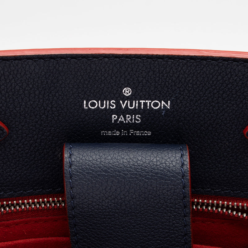 Louis Vuitton Calfskin Braided Lockme Bucket Bag (SHF-bMf3Q3)