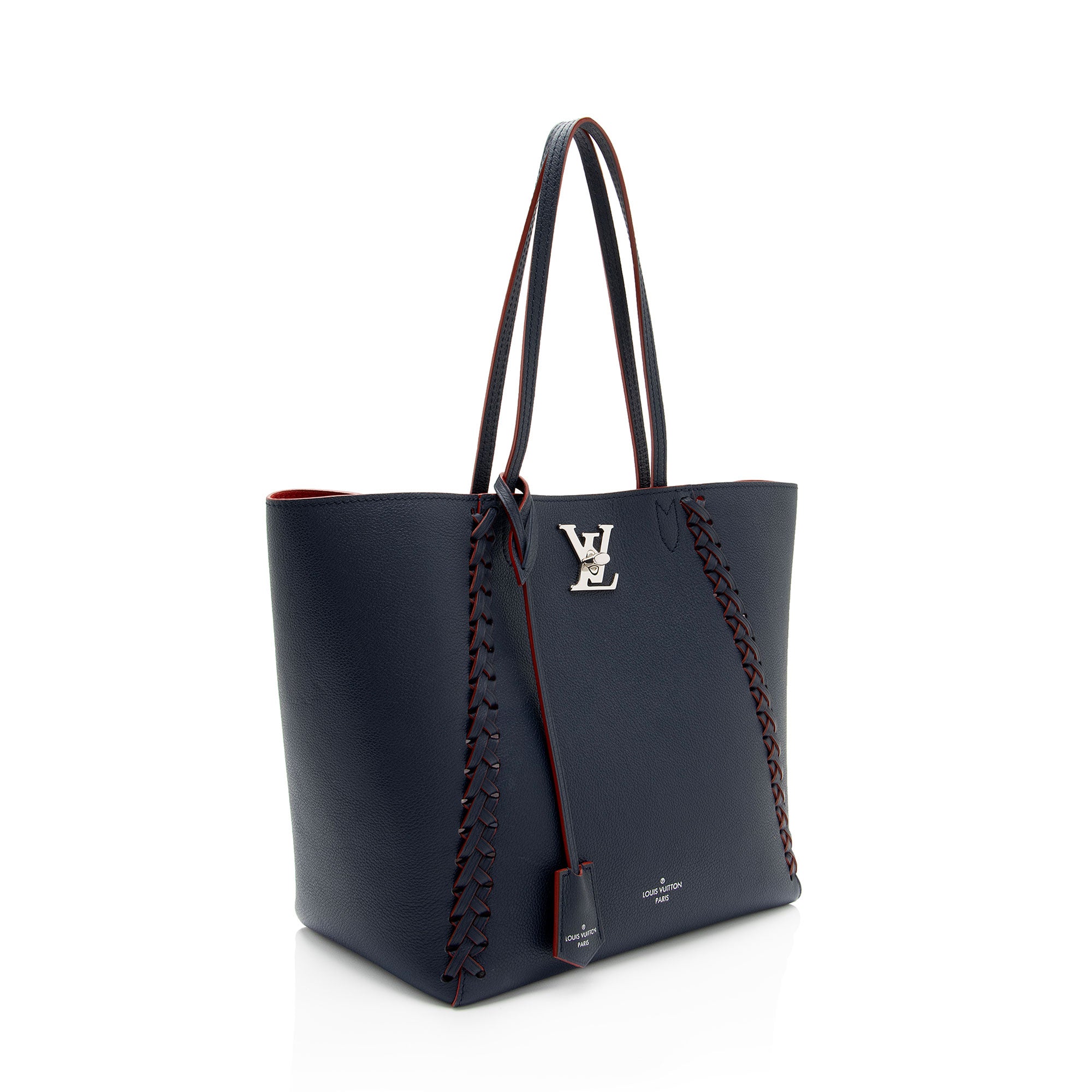 Louis Vuitton Calfskin Braided Lockme Cabas Tote (SHF-U3RwBn)