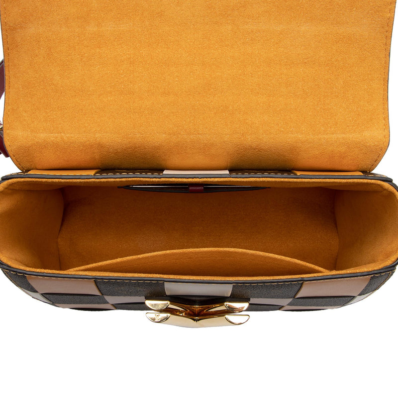 Louis Vuitton Calfskin Check Monogram Twist MM Shoulder Bag (SHF-m6U5mW)