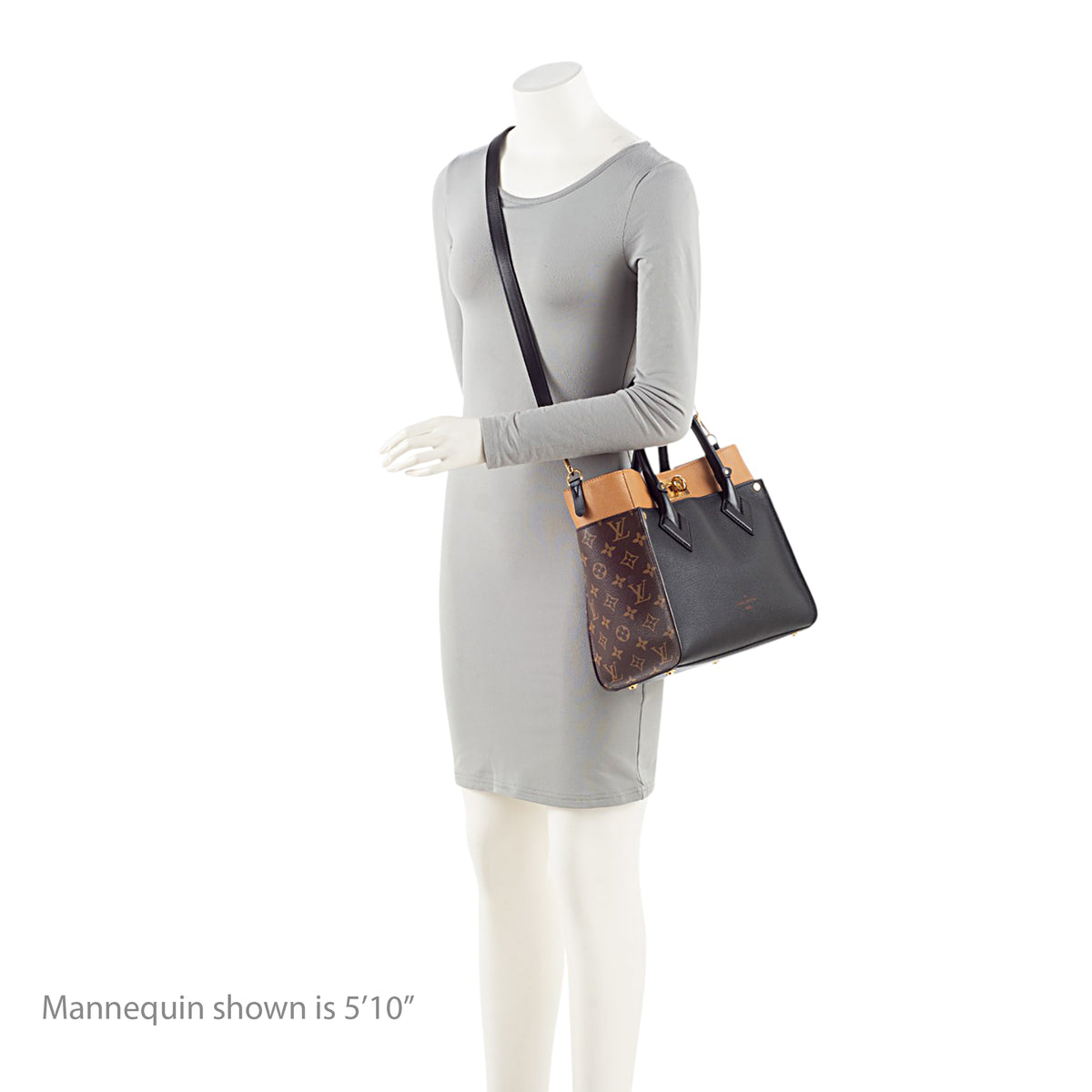 Louis Vuitton Calfskin Monogram Canvas On My Side MM Tote
