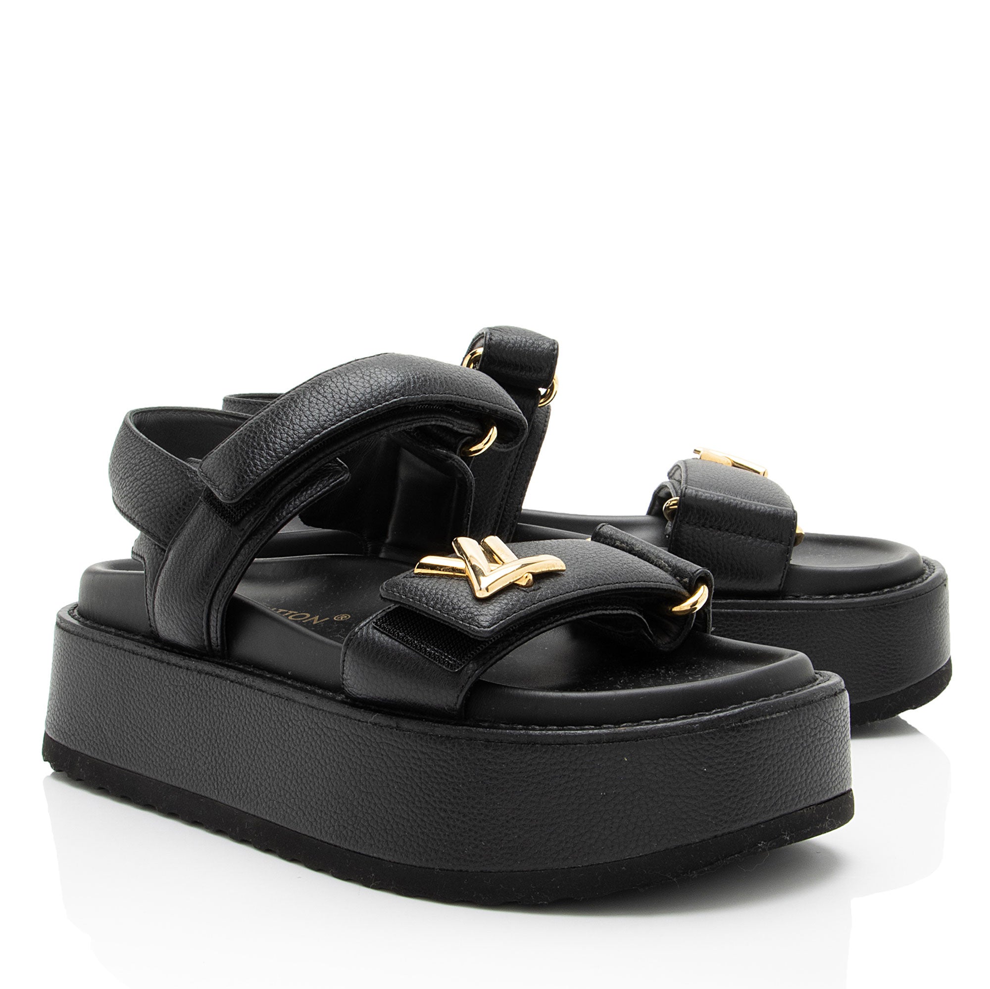 Louis Vuitton Calfskin Sunset Comfort Sandals - Size 6.5 / 36.5