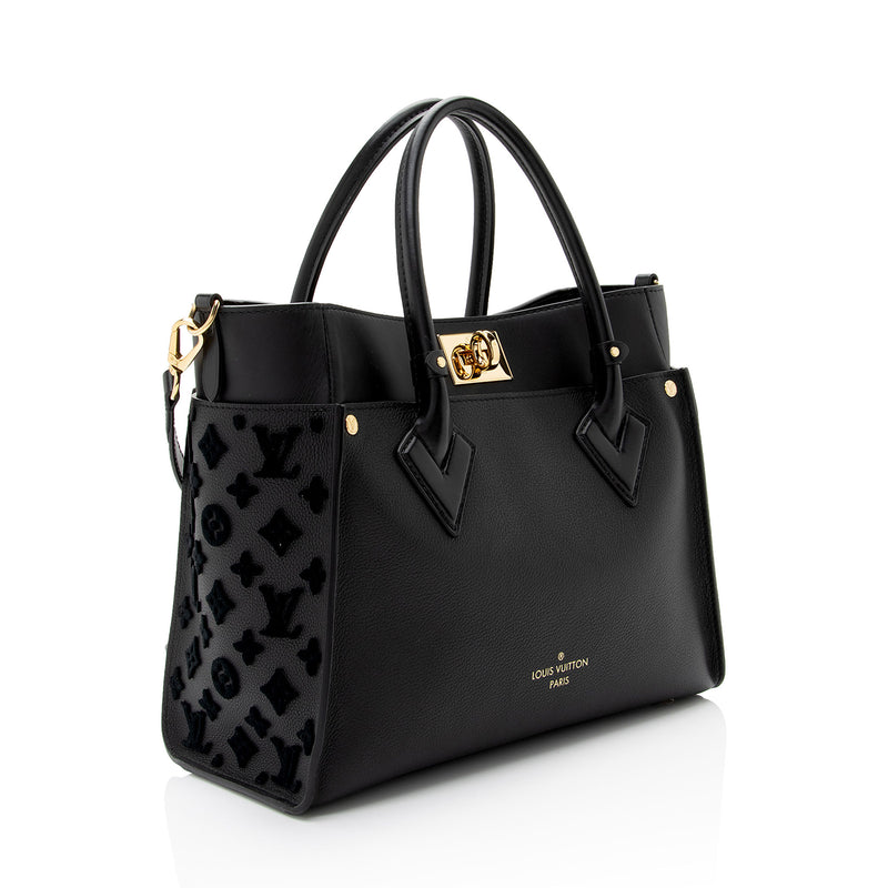 LOUIS VUITTON On My Side MM Calfskin Monogram Shoulder Bag Black