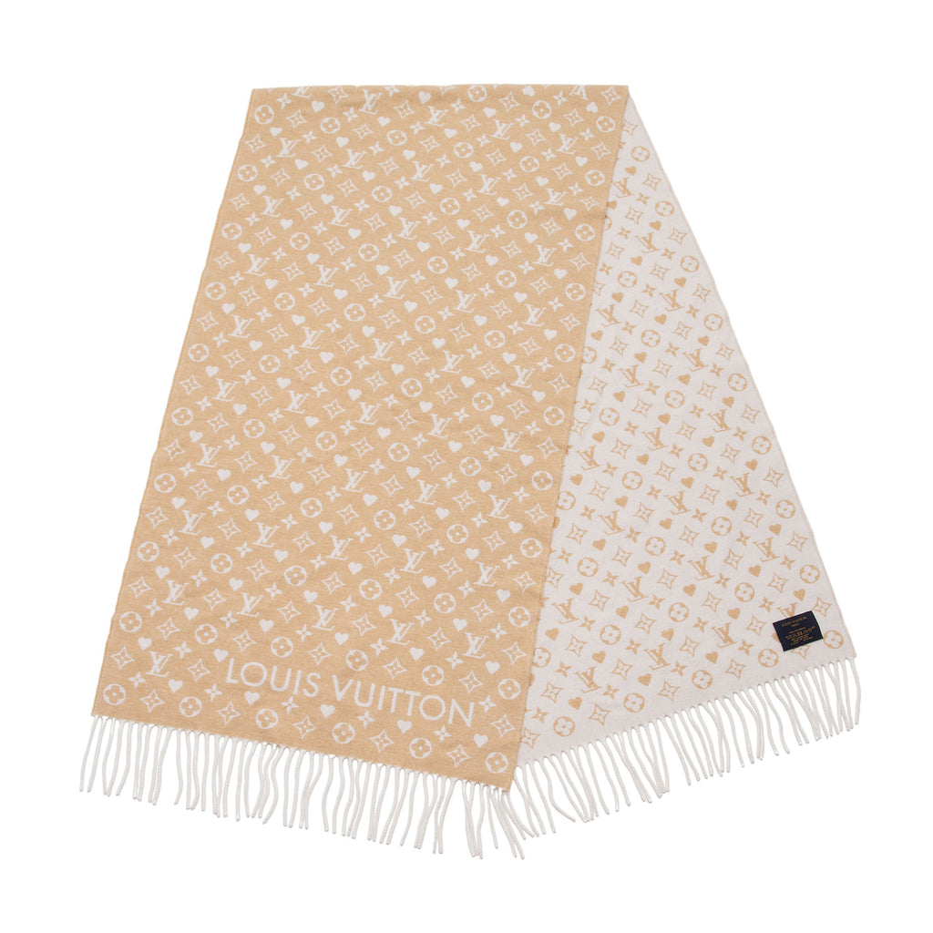 Louis Vuitton shawl 100% cashmere monogram patterns ideal condition