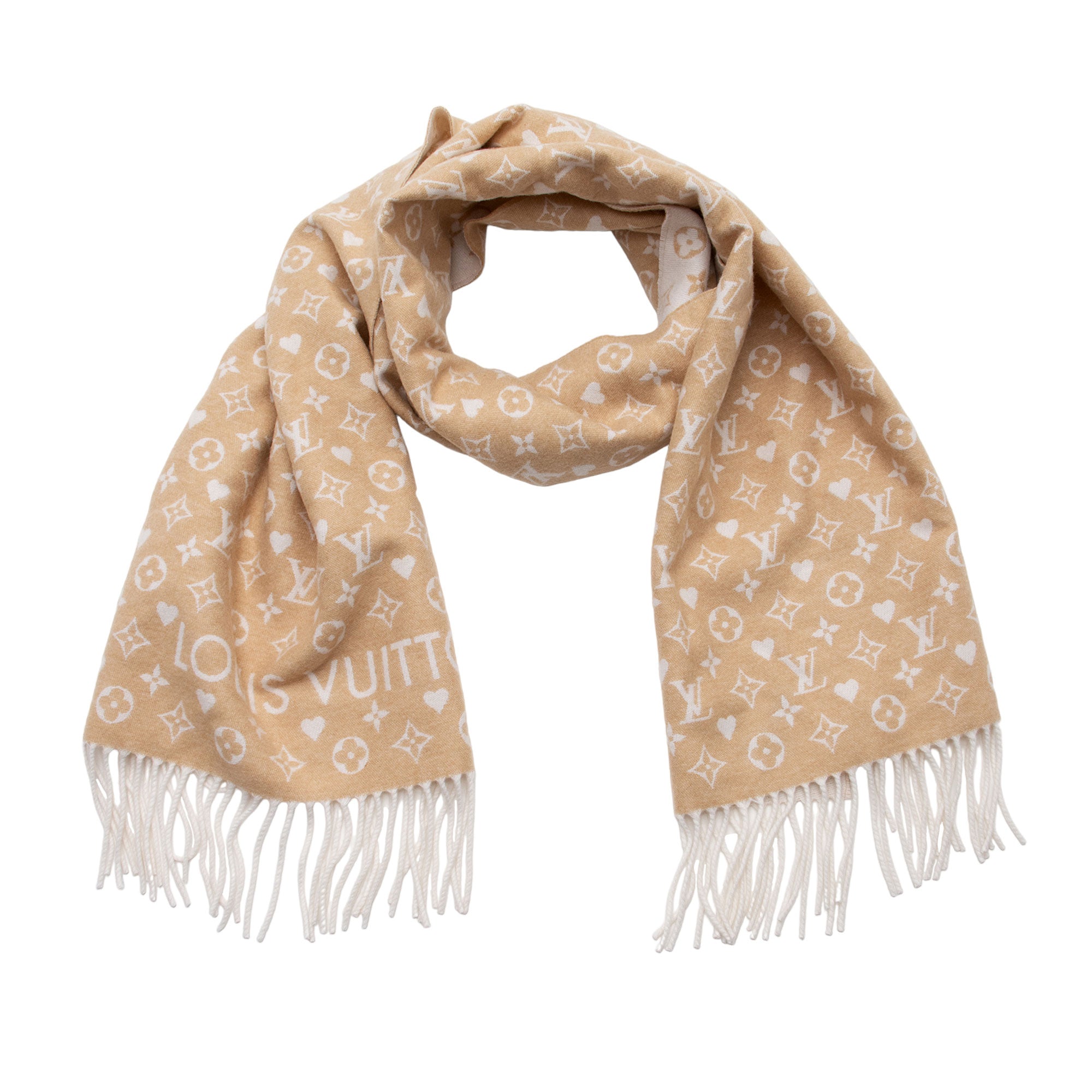 Louis Vuitton Cashmere Game On Monogram Scarf (SHF-bTJaXJ)