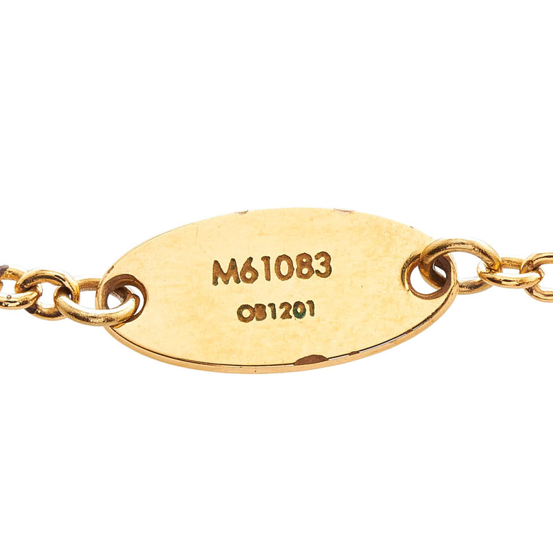 LOUIS VUITTON Essential V Necklace M61083 Gold Women's