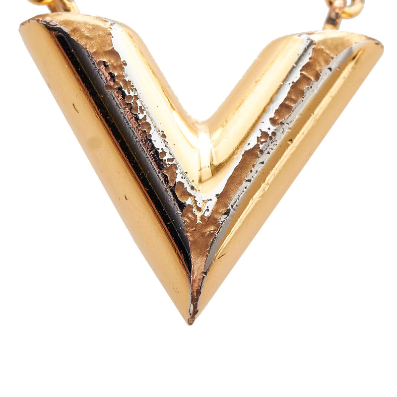 Sell Louis Vuitton V Necklace - Gold | HuntStreet.com