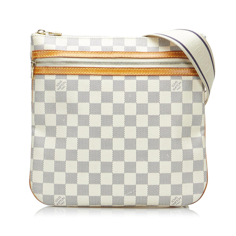Louis Vuitton, Bags, Louis Vuitton Pochette Bosphore Damier Azur Crossbody  Bag Purse White Shoulder