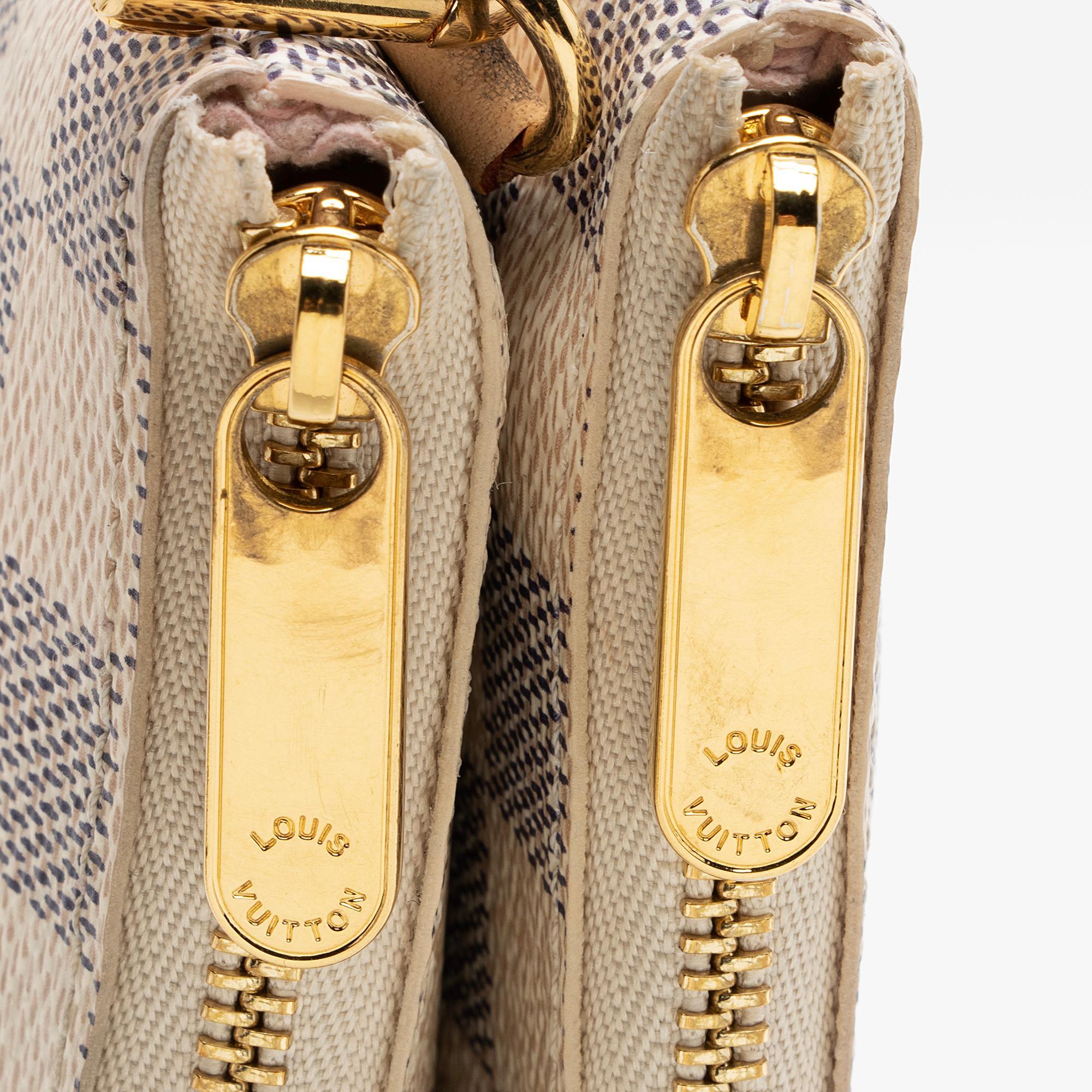 Louis Vuitton Damier Azur Double Zip Pochette (SHF-p269jg)