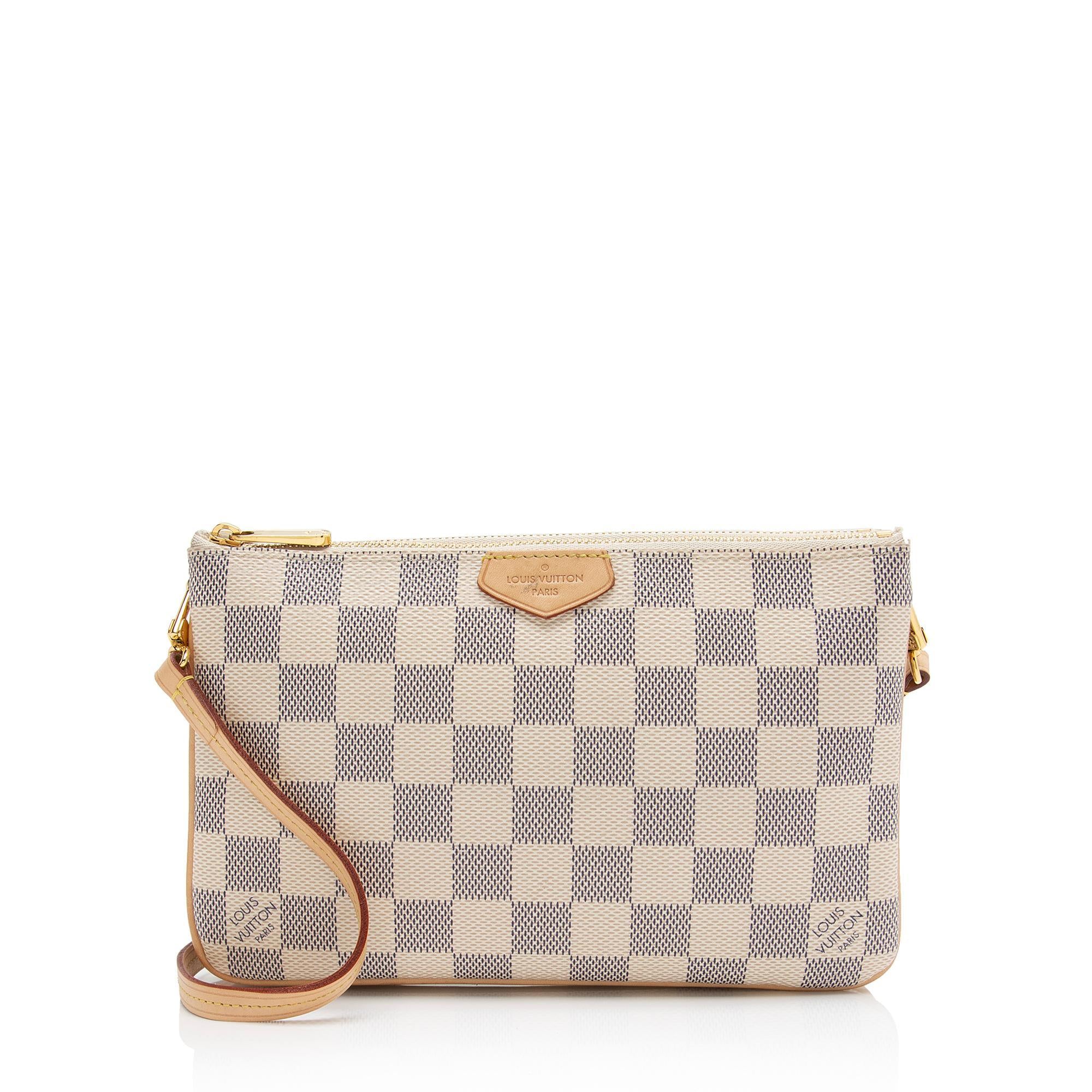 Louis Vuitton Damier Azur Double Zip Pochette (SHF-p269jg)