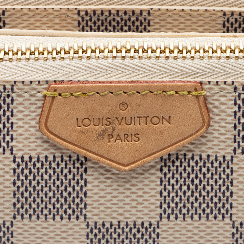 Sell Louis Vuitton Double Zip Pochette Damier Azur - Grey/White