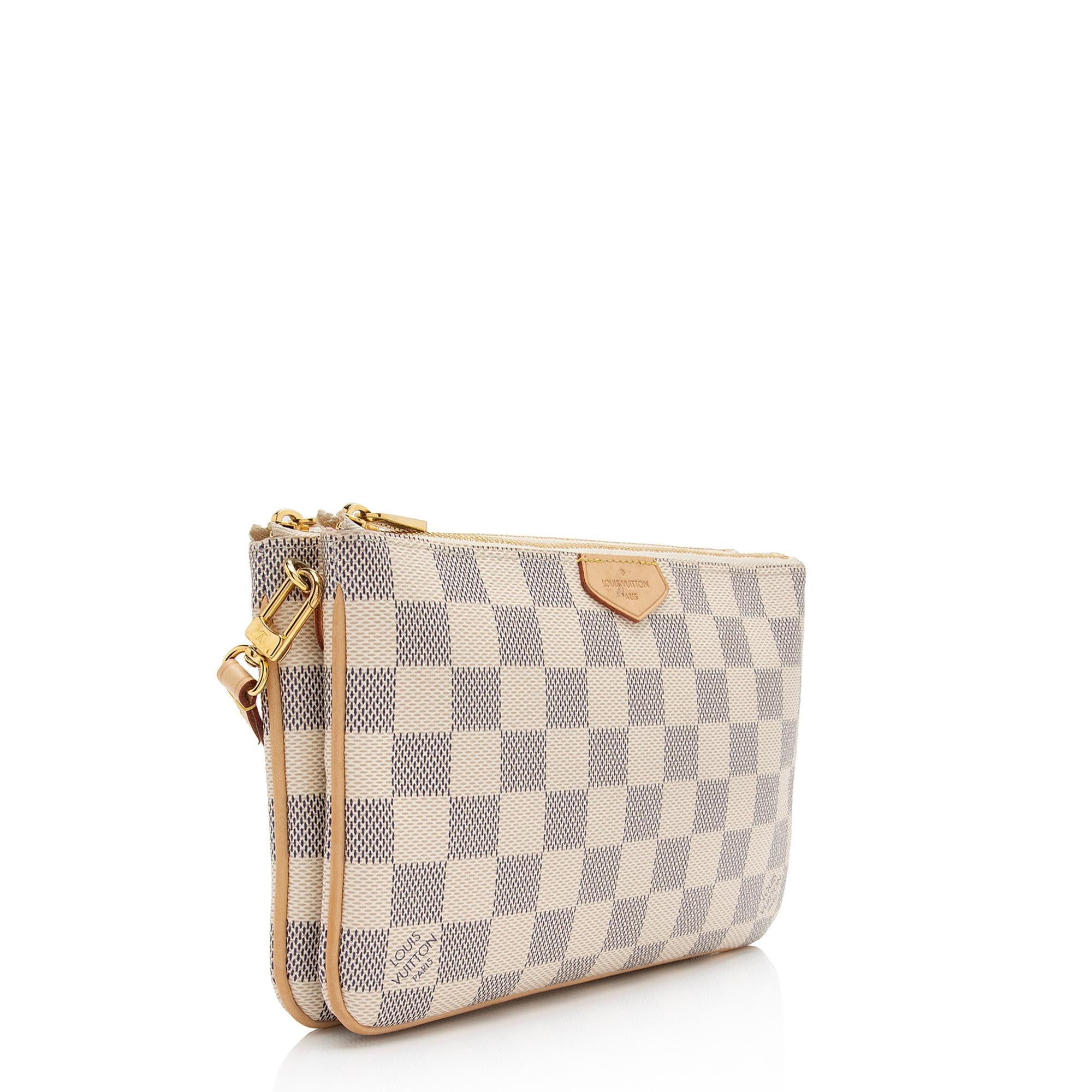 Louis Vuitton Damier Azur Double Zip Pochette (SHF-p269jg)