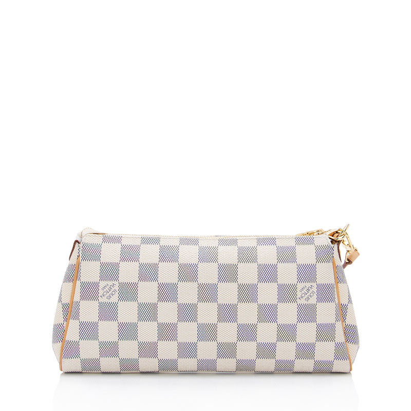 Louis Vuitton Eva Clutch in Damier Azur Handbag - Authentic Pre-Owned Designer Handbags