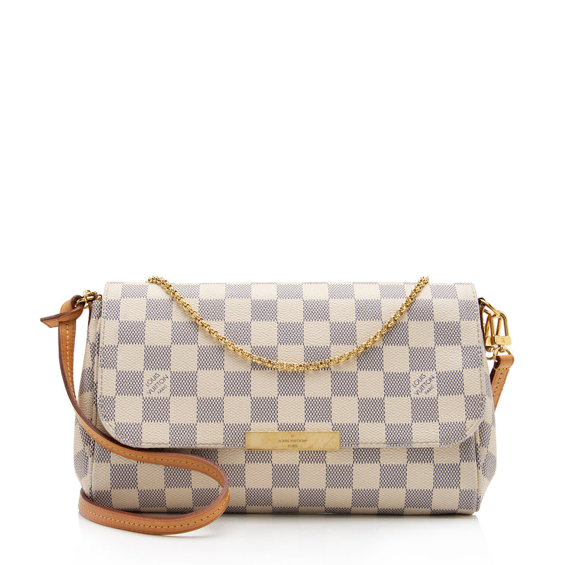 Louis Vuitton Damier Azur Favorite MM Shoulder Bag (SHF-juX6f7