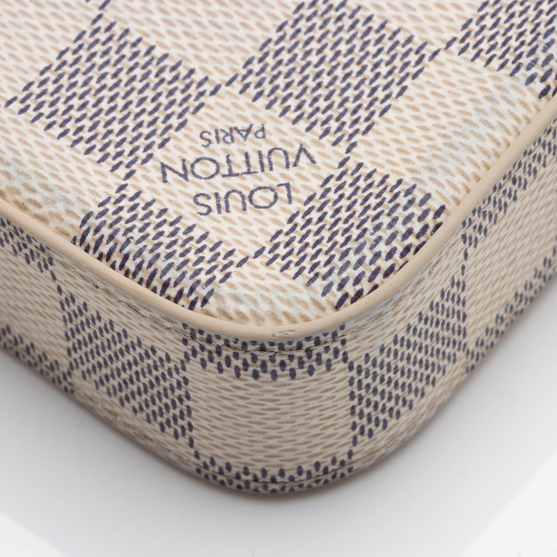 Louis Vuitton Pochette Felicie White Damier Azur Canvas Cross Body Bag –