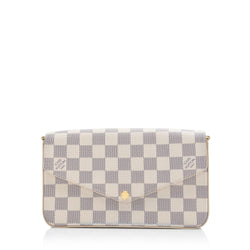 LOUIS VUITTON Felicie Pochette Damier Ebene Shoulder Clutch Bag