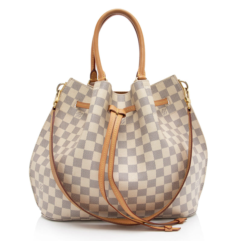 Louis Vuitton Girolata Damier Azur Shoulder Bag White