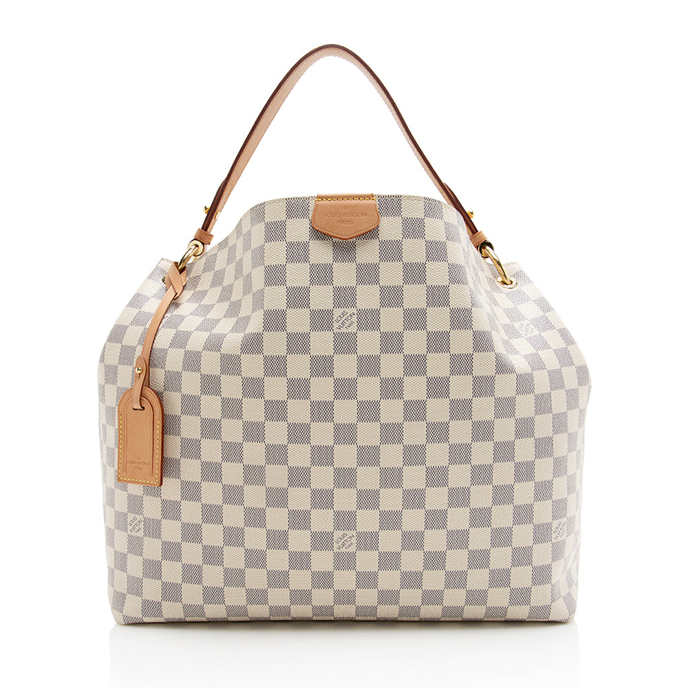 LOUIS VUITTON Graceful MM Damier Azur Shoulder Bag-US