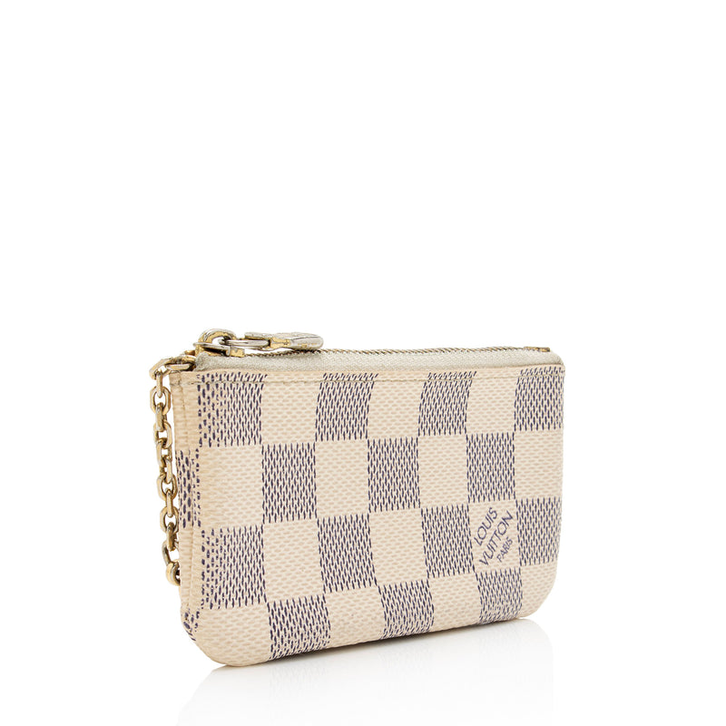 Louis Vuitton Pochette Key Cles Damier Azur Coin Case