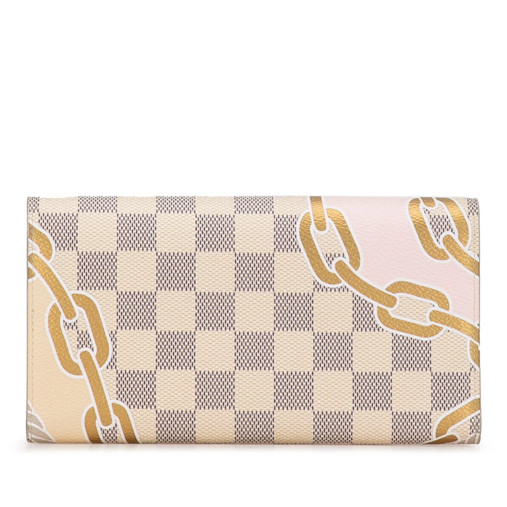 Louis Vuitton Damier Azur Nautical Sarah Long Wallet (SHG-grlYyb)