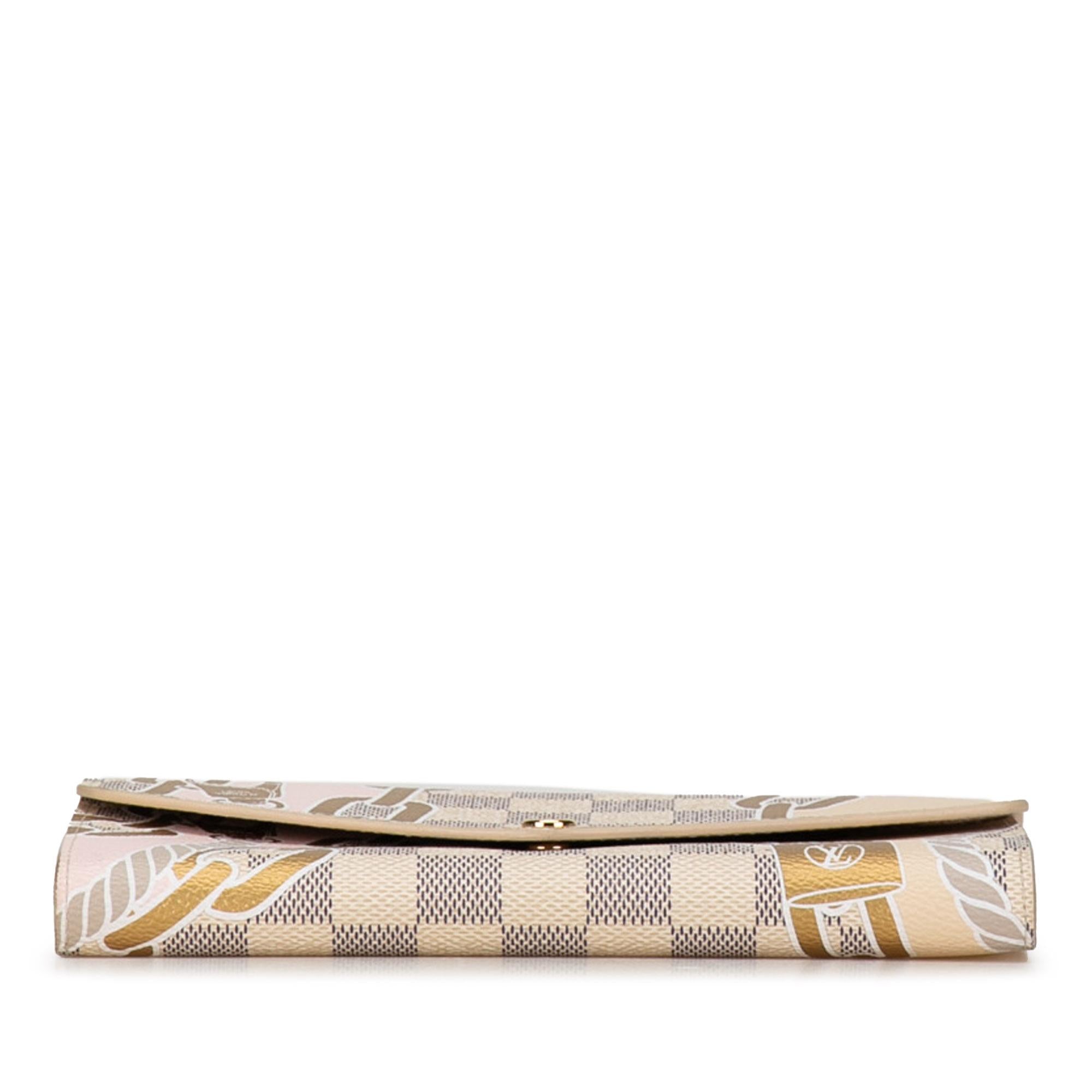 Louis Vuitton Damier Azur Nautical Sarah Long Wallet (SHG-grlYyb)