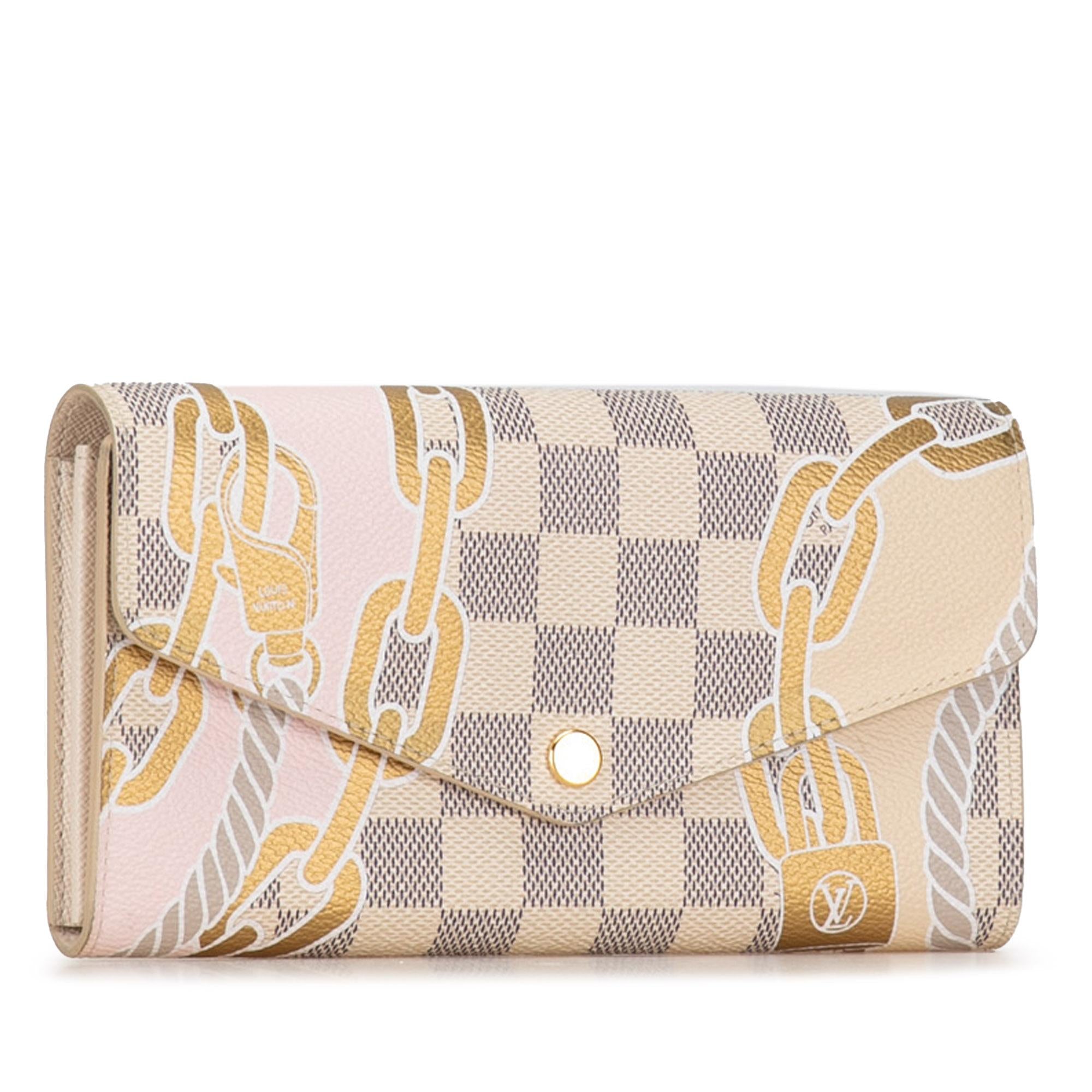 Louis Vuitton Damier Azur Nautical Sarah Long Wallet (SHG-grlYyb)